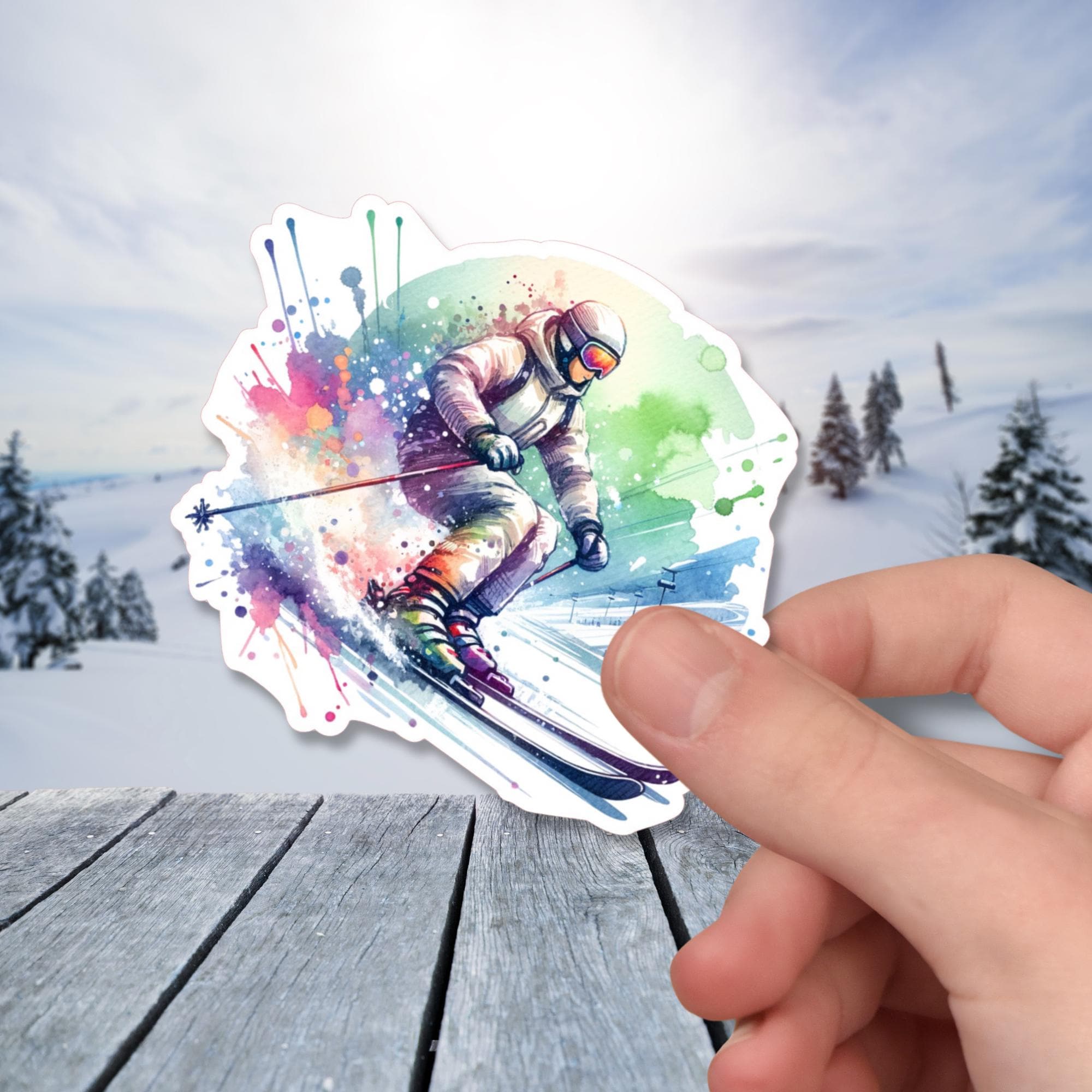 Kofferaufkleber, Aufkleber, Reiseaufkleber für Skiurlaub, großer Koffer Sticker  - 3 Aufkleber zur Auswahl in Weiß oder Transparent  #SEG8