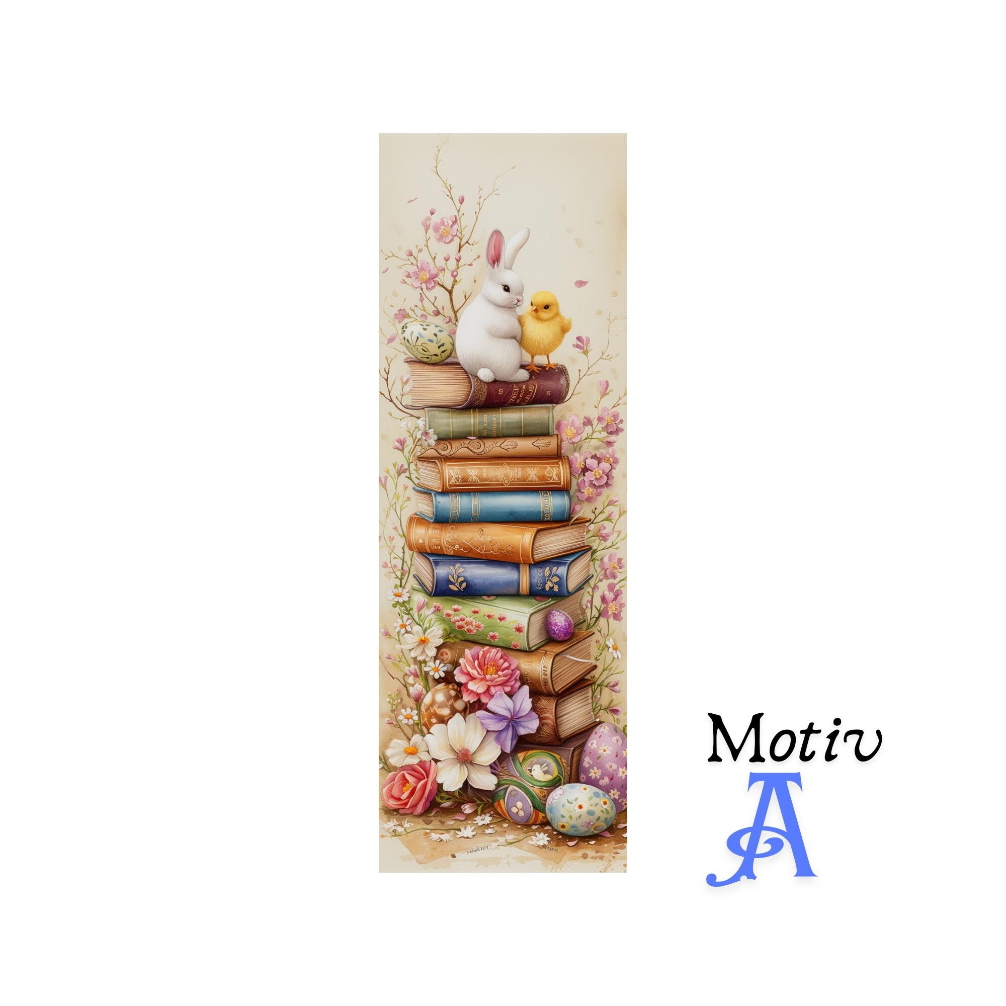 Lesezeichen aus Aluminium Geschenk zu Ostern Hase Osterhase Ostereier Bücher Bookmark - 2 Motive zur Auswahl  #LEALU