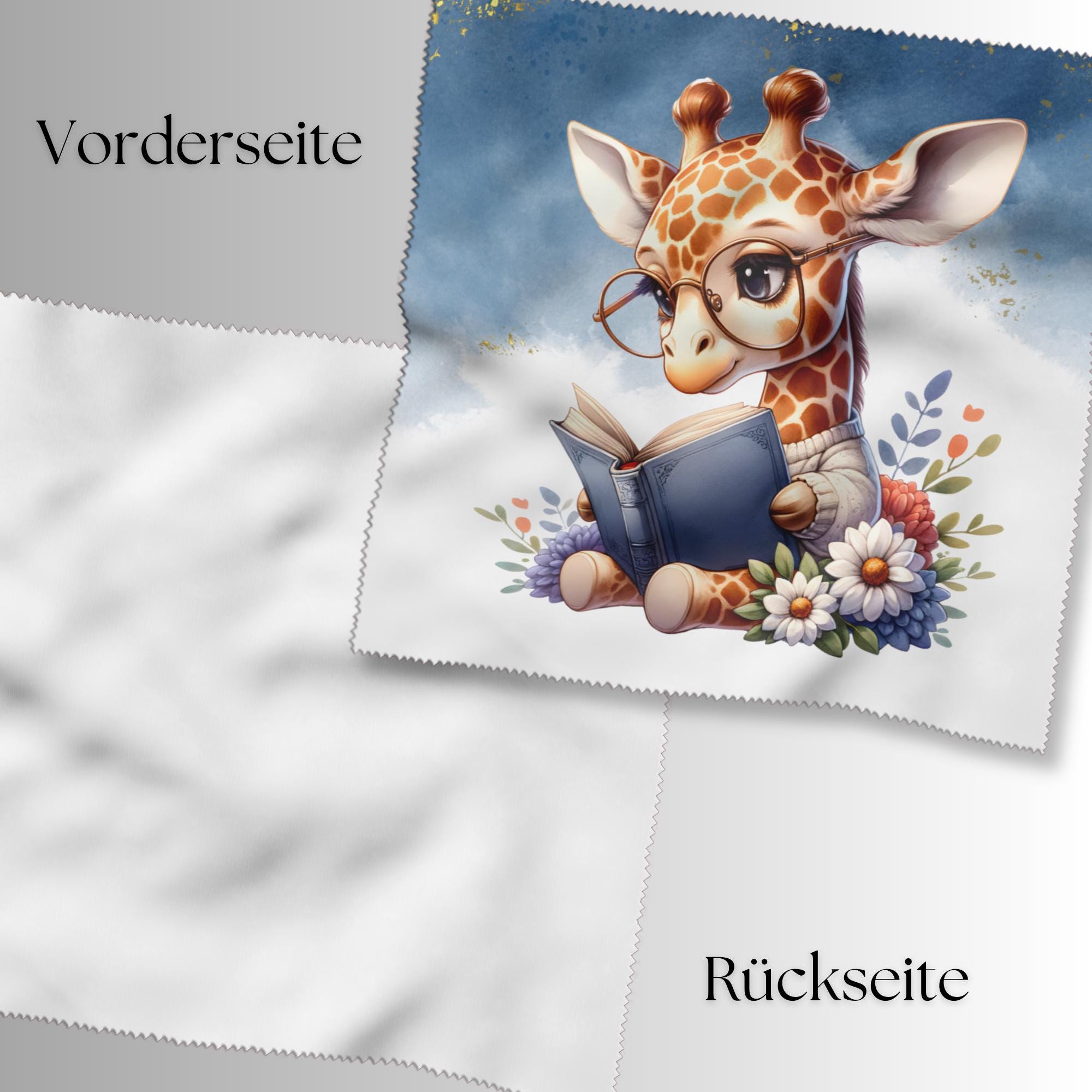 Brillenputztuch bedrucktes Mikrofasertuch für Brillen Kameratuch Brillentuch für Displays Objektive Geschenk Geburtstag Giraffe #TI125