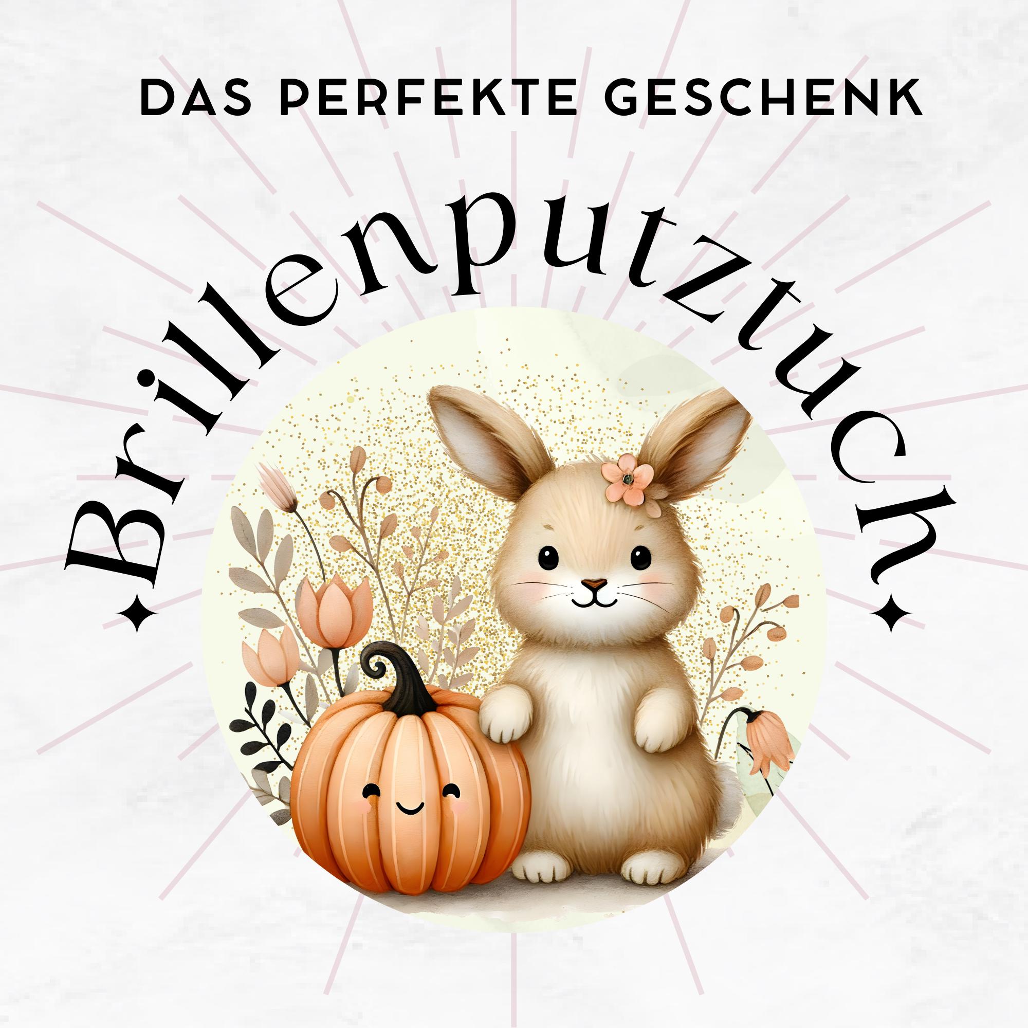 Brillenputztuch Herbst Hase bedrucktes Mikrofasertuch für Sonnenbrille Displays Handy Häschen Geschenk Halloween Mitbringsel #TI168