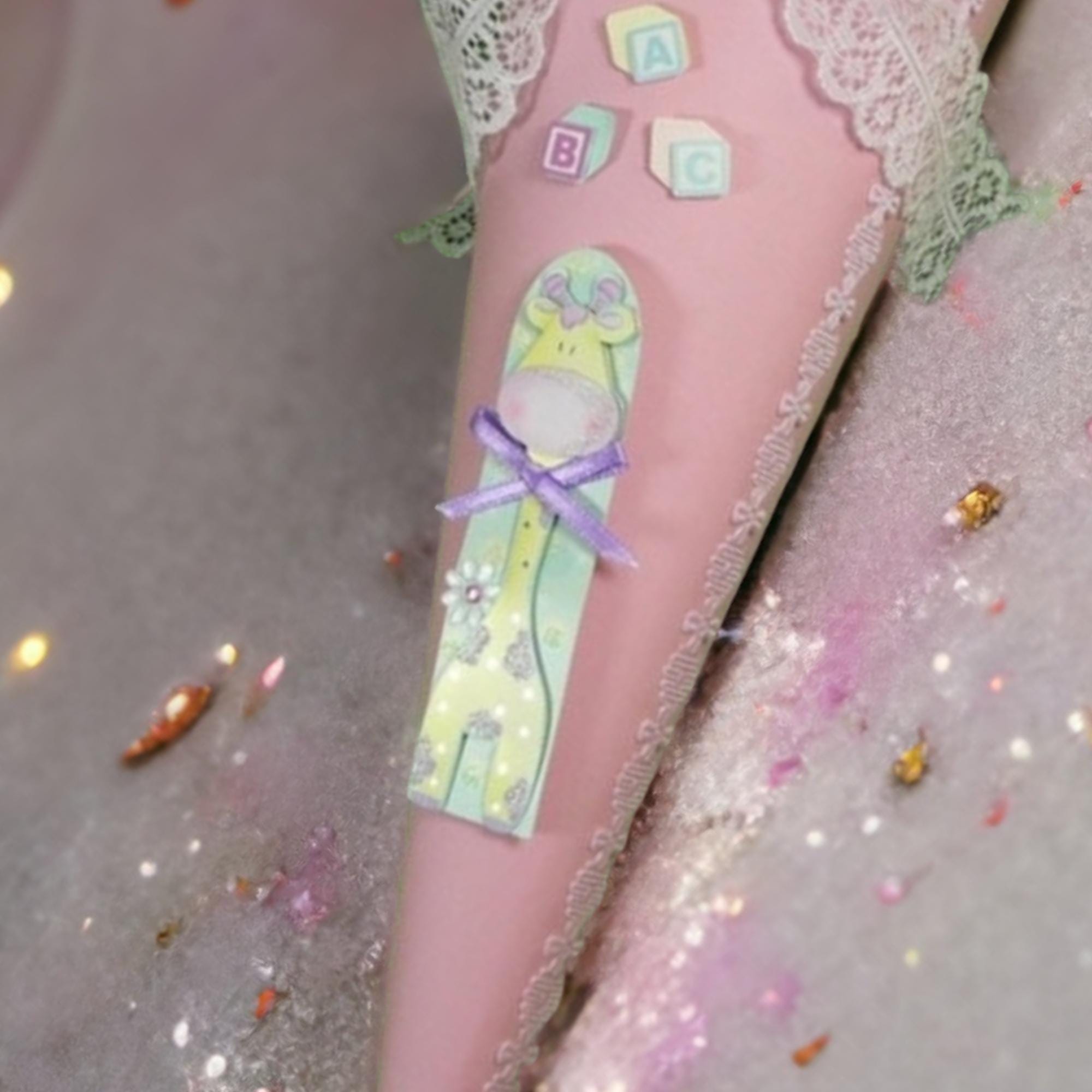 Schultüte Mädchen Giraffe rosa Zuckertüte für ersten Schultag Schulanfang Schulbeginn #613959986