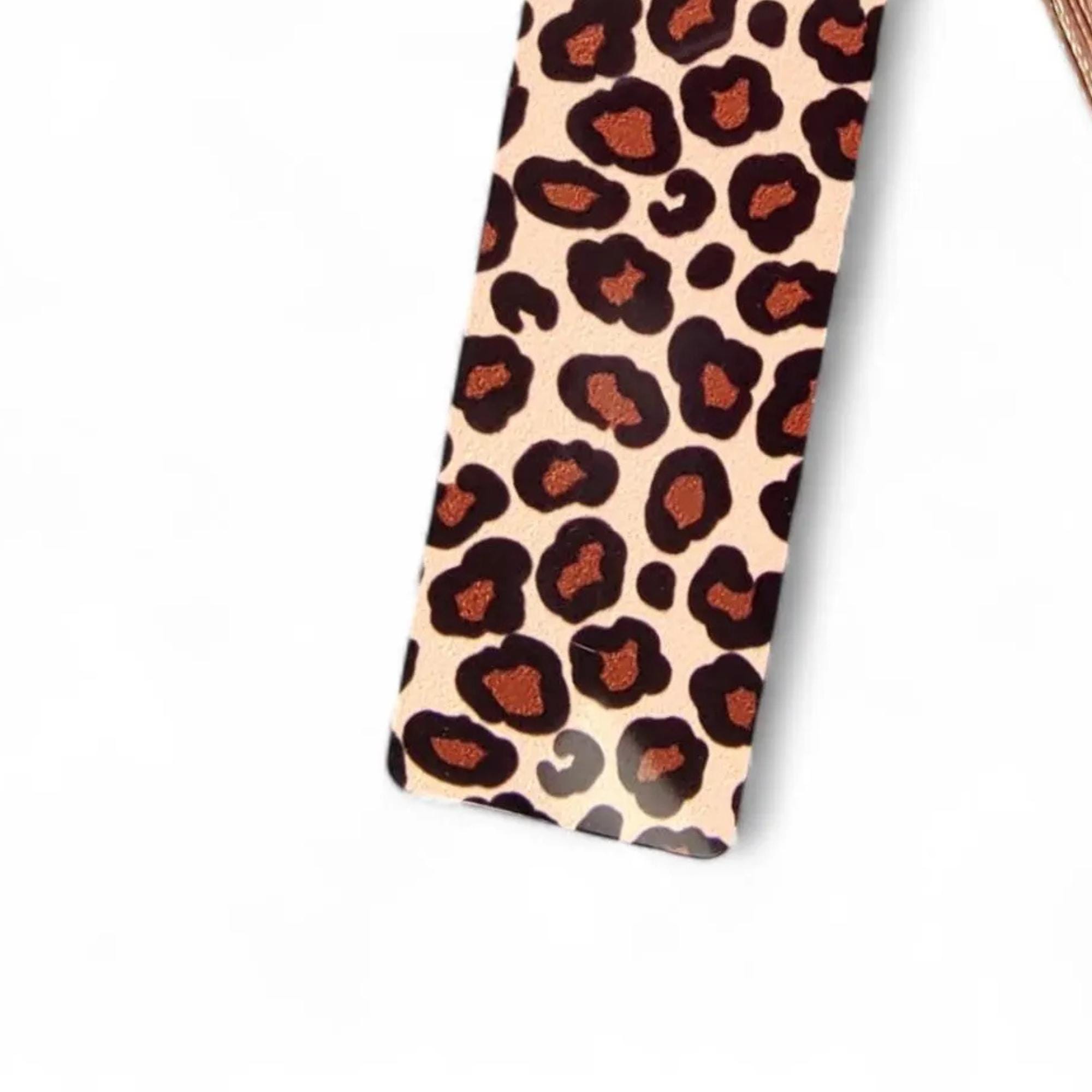 Lesezeichen aus Aluminium Animalprint Geschenk Geburtstag Mitbringsel Freundin Buchgeschenk Bookmark Leopard #LEALU