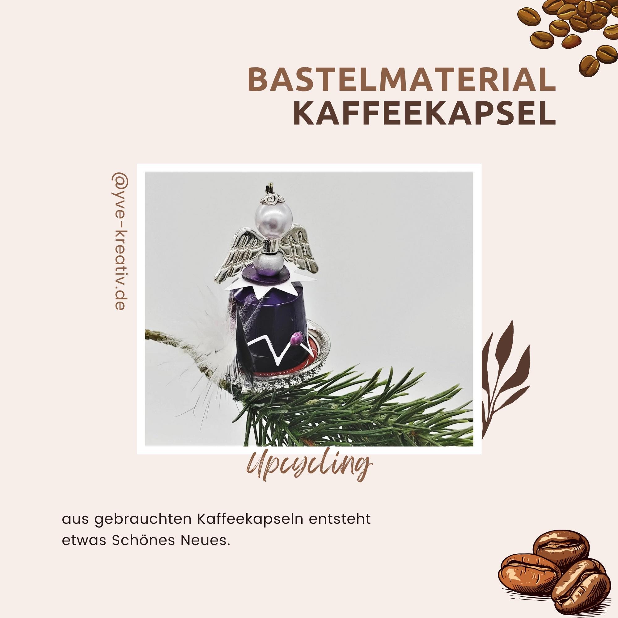Engel aus Kaffeekapseln Christbaumkugel Upcycling Weihnachtskugel besonderer Weihnachtsdeko auf Metallklammer Christbaumclip   #1122710995