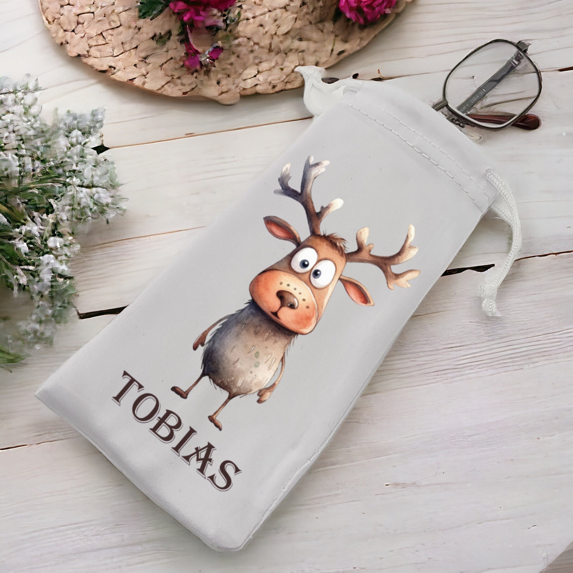 Brillenetui personalisiert mit Namen, Tasche für Brillen, Brillentasche, Microfasertasche, Stoff Etui, Sonnenbrillen Hülle, Brillenetui  #BE