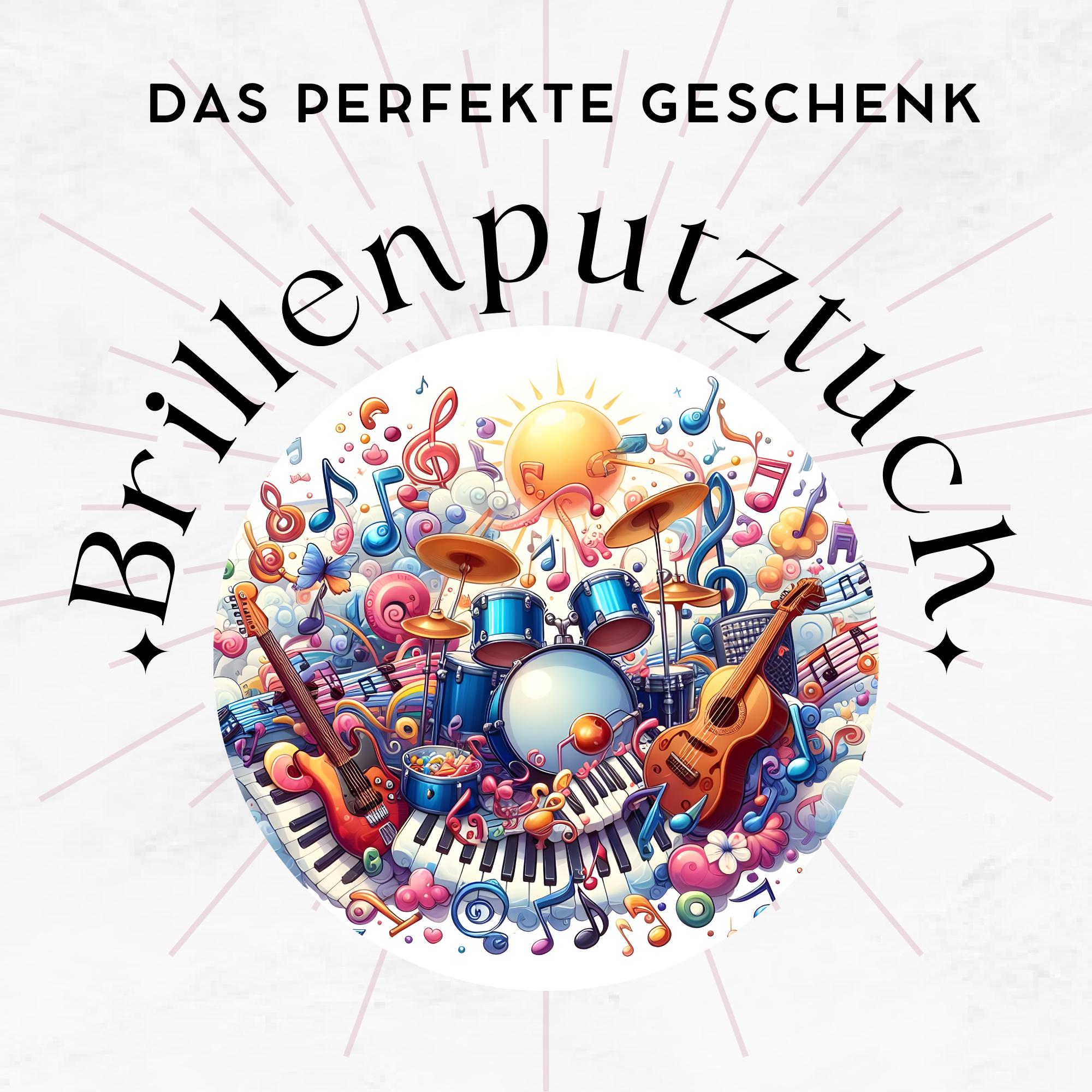 Brillenputztuch Welt der Musik bedrucktes Mikrofasertuch für Sonnenbrille Displays Handy Geschenk Musiker Mitbringsel Musiklehrer #MC18