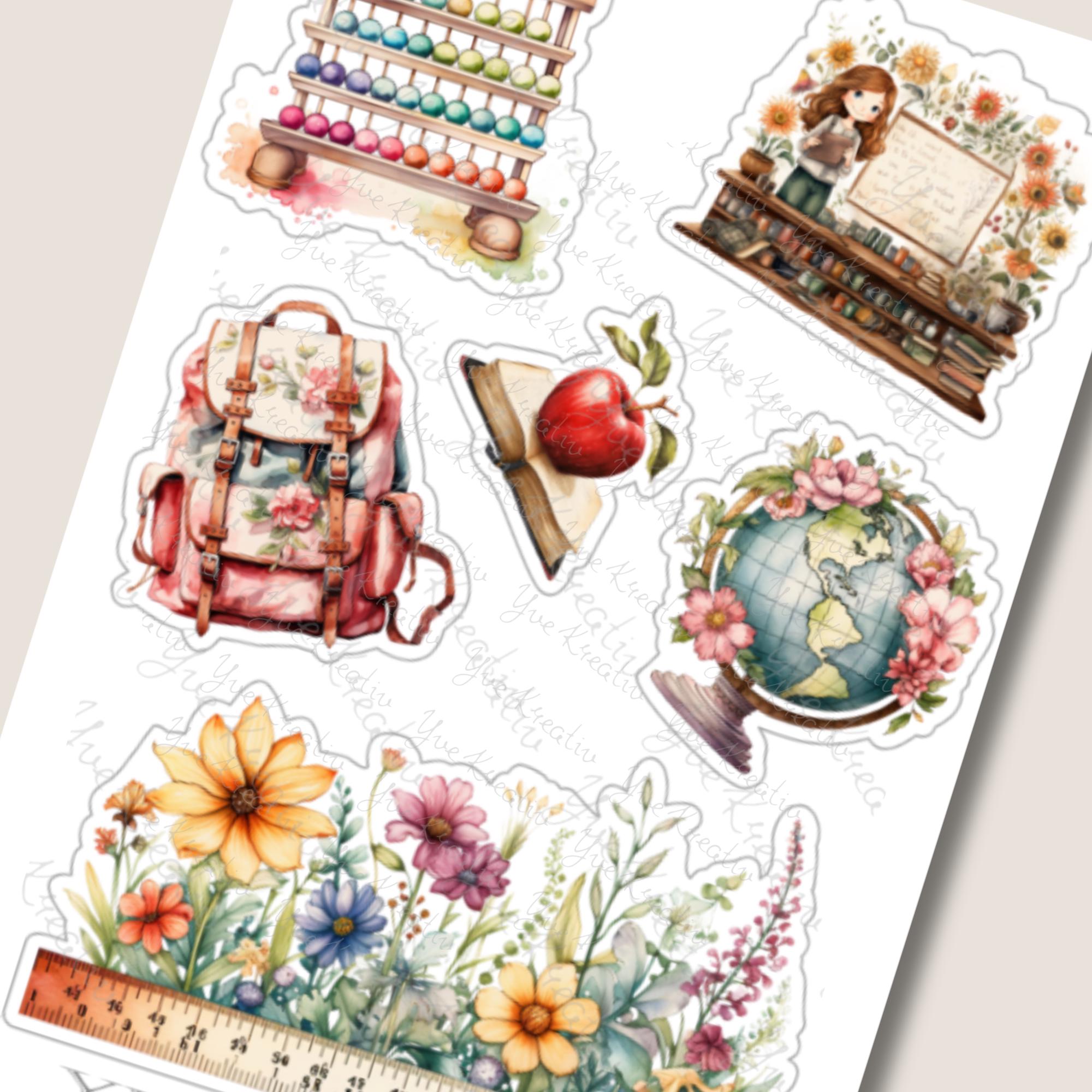2 Stickerbogen SET Bücher Aufkleber Schule Sticker Schulanfang | Sticker Set zur Auswahl in Weiß - Transparent - Matt - Glanz #SBA6 2 Stickerbogen SET Bücher Aufkleber Schule Sticker Schulanfang | Sticker Set zur Auswahl in Weiß - Transparent - Matt - Glanz #SBA6