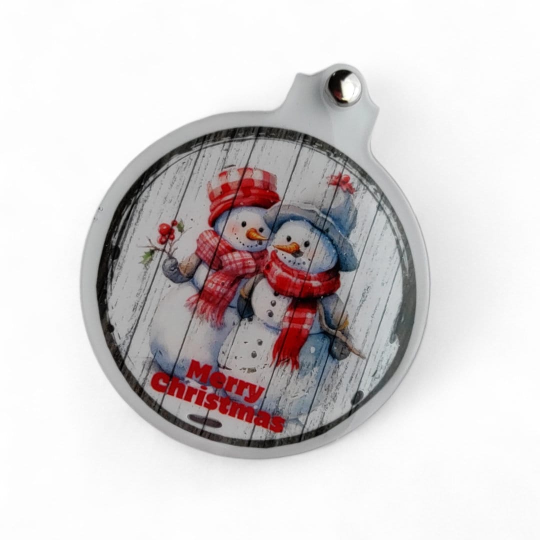 Weihnachtskugel Weihnachtsschmuck Baumanhänger Christmas Ornaments auf einer runden Weihnachtskarte inkl. Kuvert  #1608301342