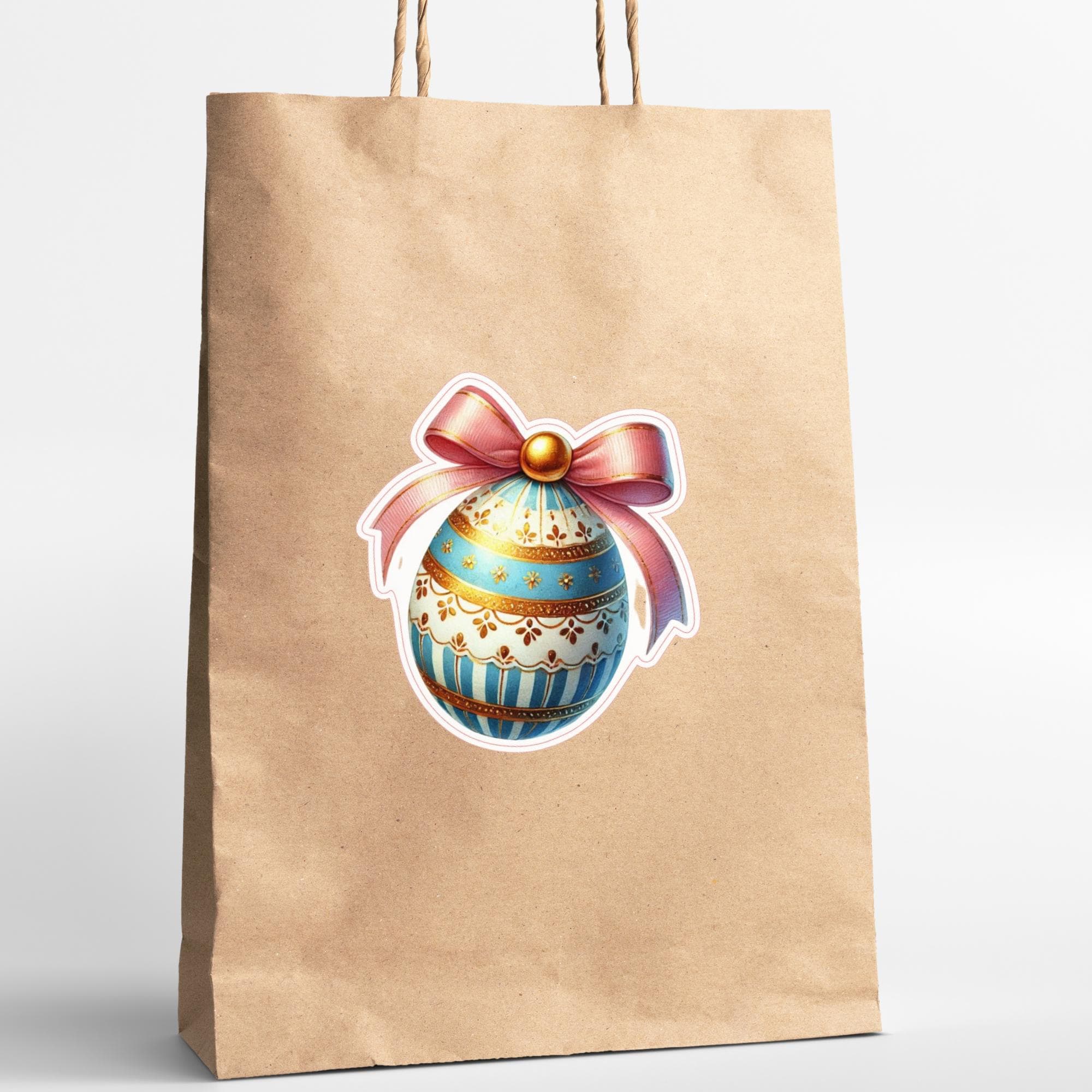 Aufkleber Ostern großer 8 cm Sticker Osterei Deko Osterfest Geschenkaufkleber Dekoei - zur Auswahl in Weiß oder Transparent  #SEG8