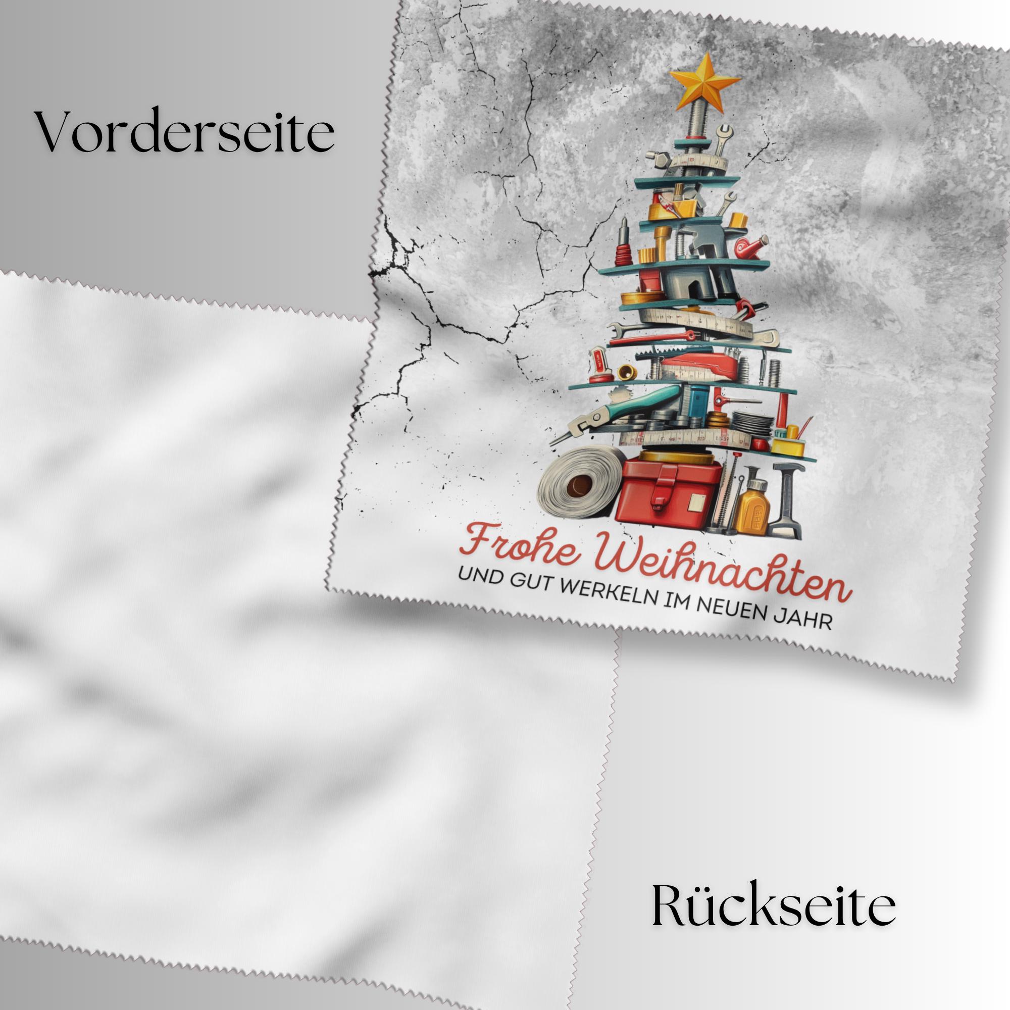 Brillenputztuch Tannenbaum Weihnachten Wichtelgeschenk Handwerker Geschenk bedrucktes Mikrofasertuch für Brillen Display Handy #WE22