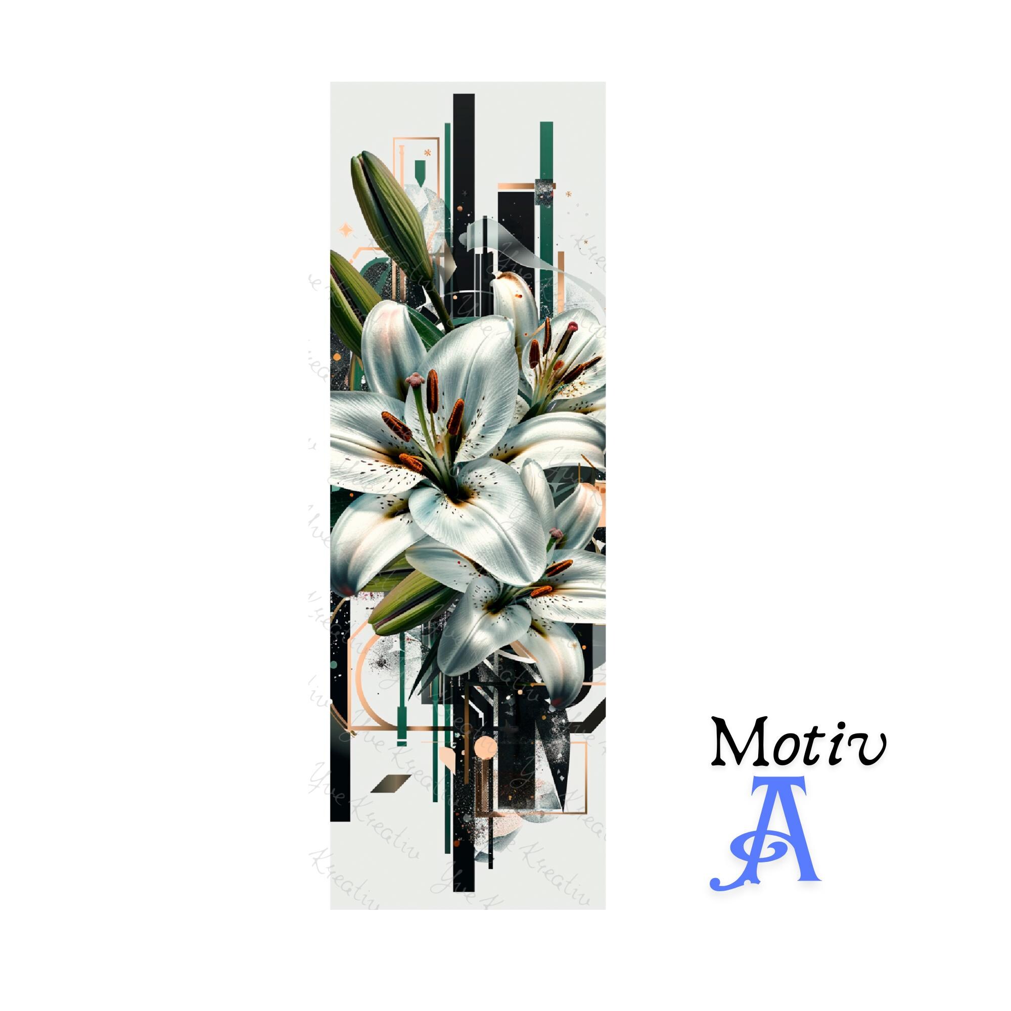 Lesezeichen aus Aluminium Geschenk zum Geburtstag Buchgeschenk "Motiv Lilien" Bookmark - 2 Motive zur Auswahl  #LEALU