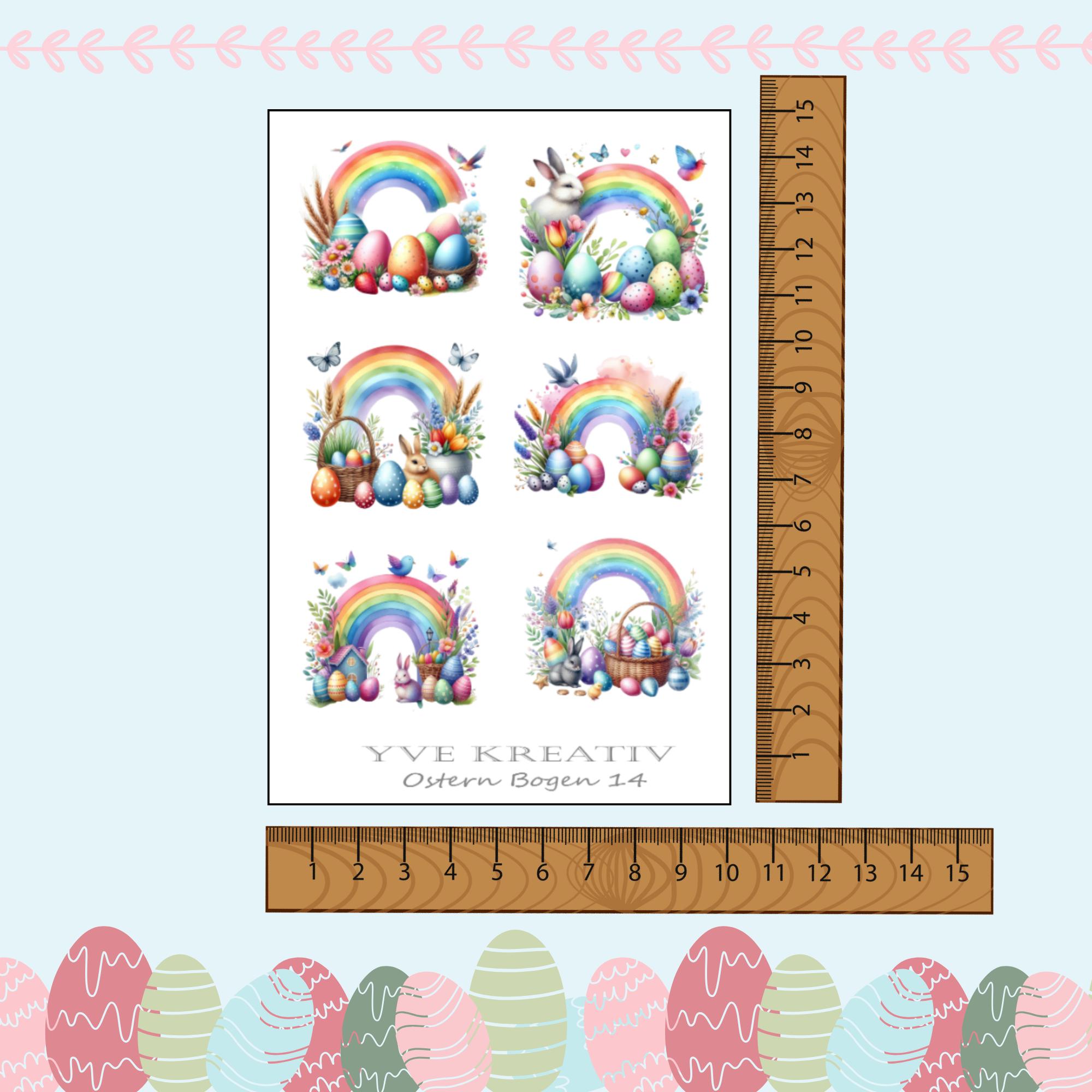 Sticker Bogen, Aufkleber zu Ostern | Sticker Set - 2 Stickerbogen zur Auswahl in Weiß - Transparent - Matt - Glanz  #SBA6