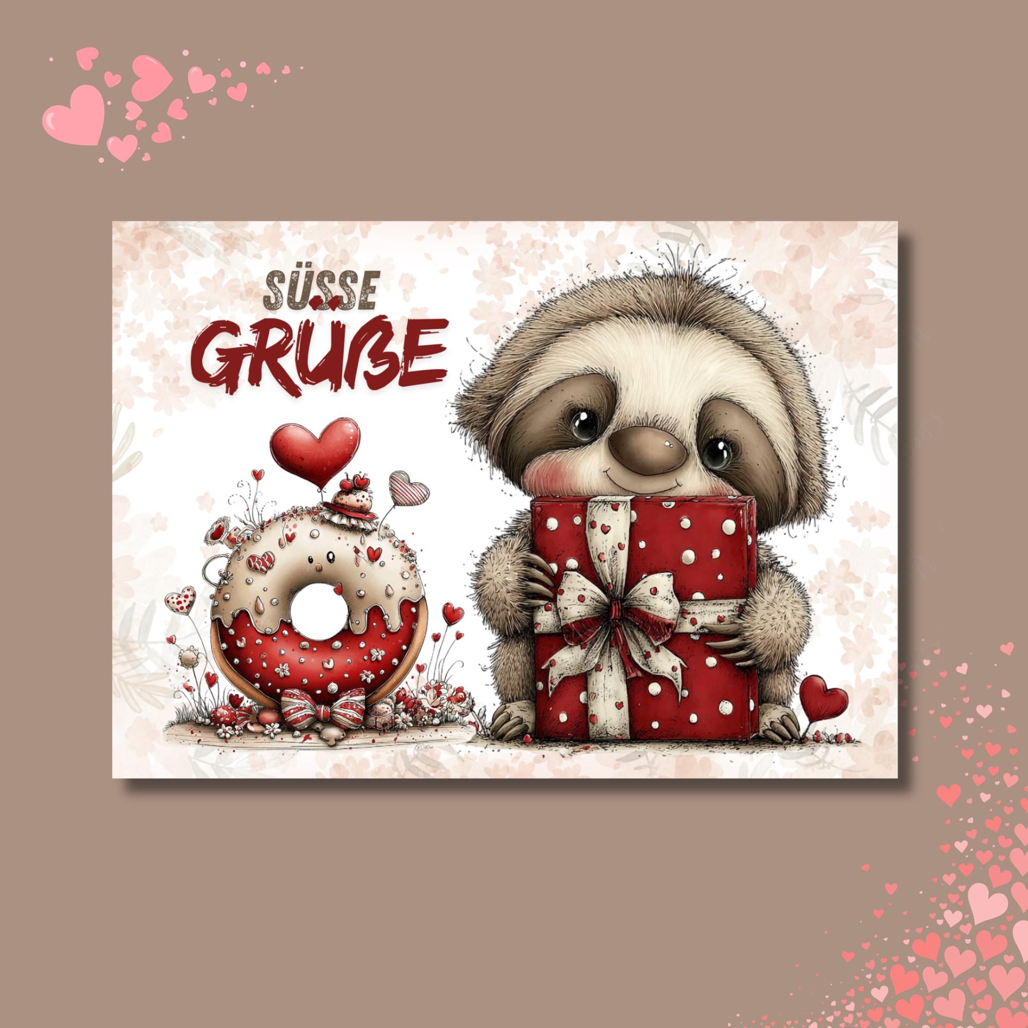 Postkarte zum Valentinstag Karte zum Geburtstag Grußkarte für Schleckermäuler Geschenkkarte zum Muttertag #PA12