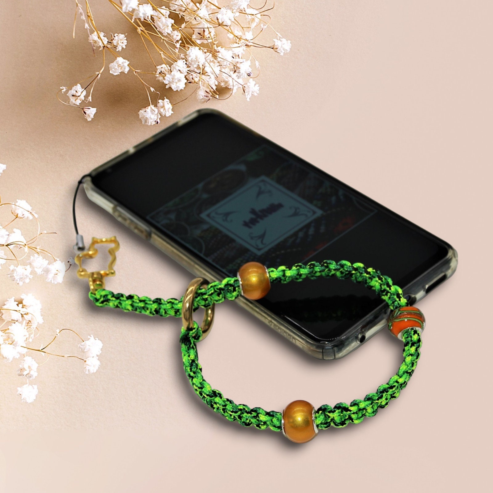 Handy-Handschlaufe / Handygurt/ Handyschmuck / Handyband geknotet aus Paracord (Fallschirmschnur)