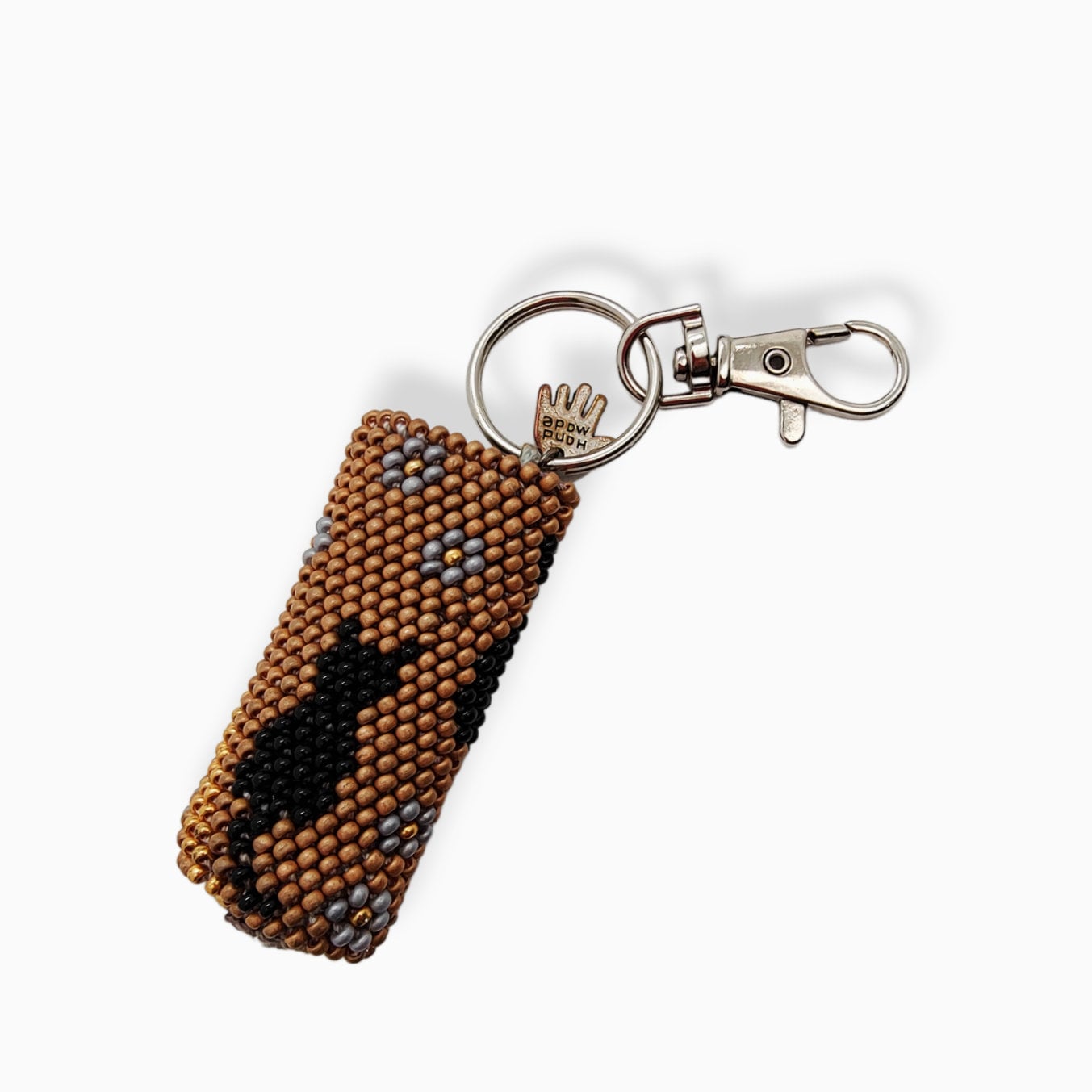 Anhänger für Lippenpflegestift - Lippenbalsam Täschchen " Katze" aus Rocailles - Miniperlen (2,6 mm) gehäkelt / Perlenhäkeln  #1583201560