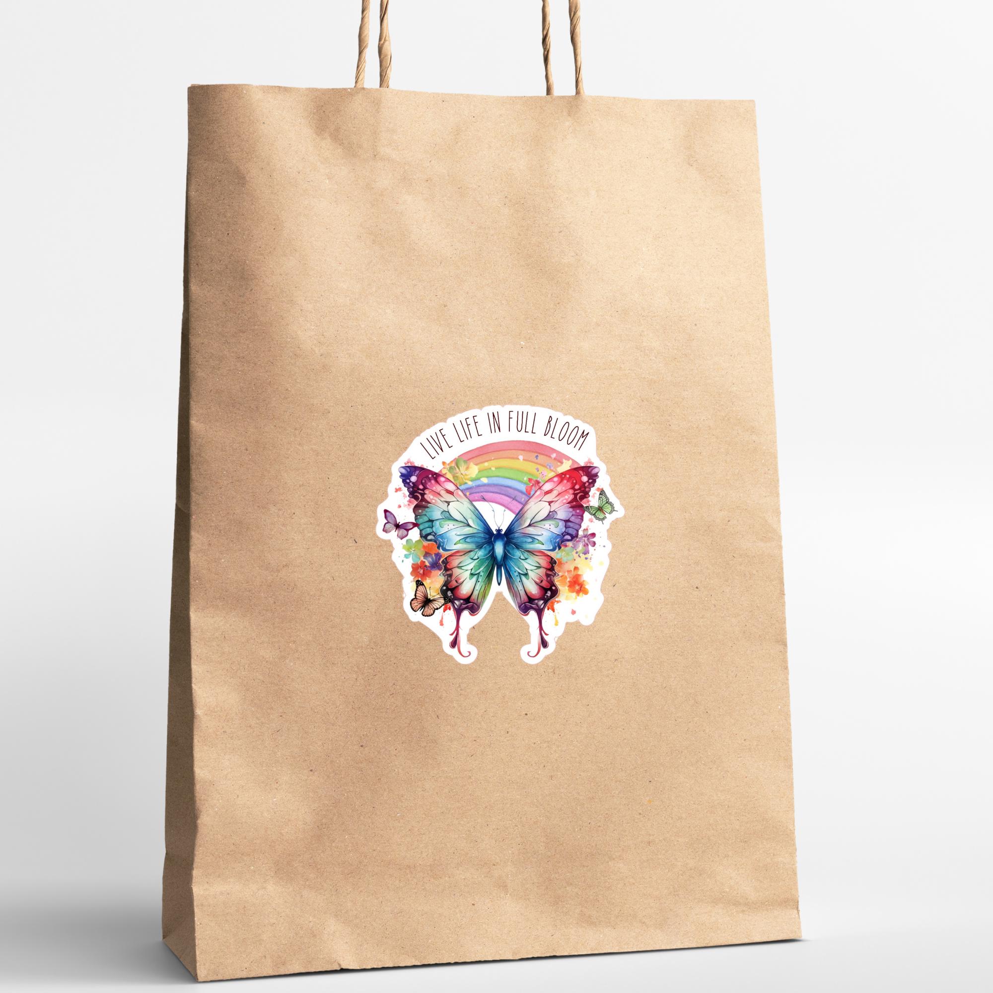 Kofferaufkleber, Geschenkaufkleber, Aufkleber Motivation, großer Schmetterling Sticker I zur Auswahl in Weiß oder Transparent  #SEG8