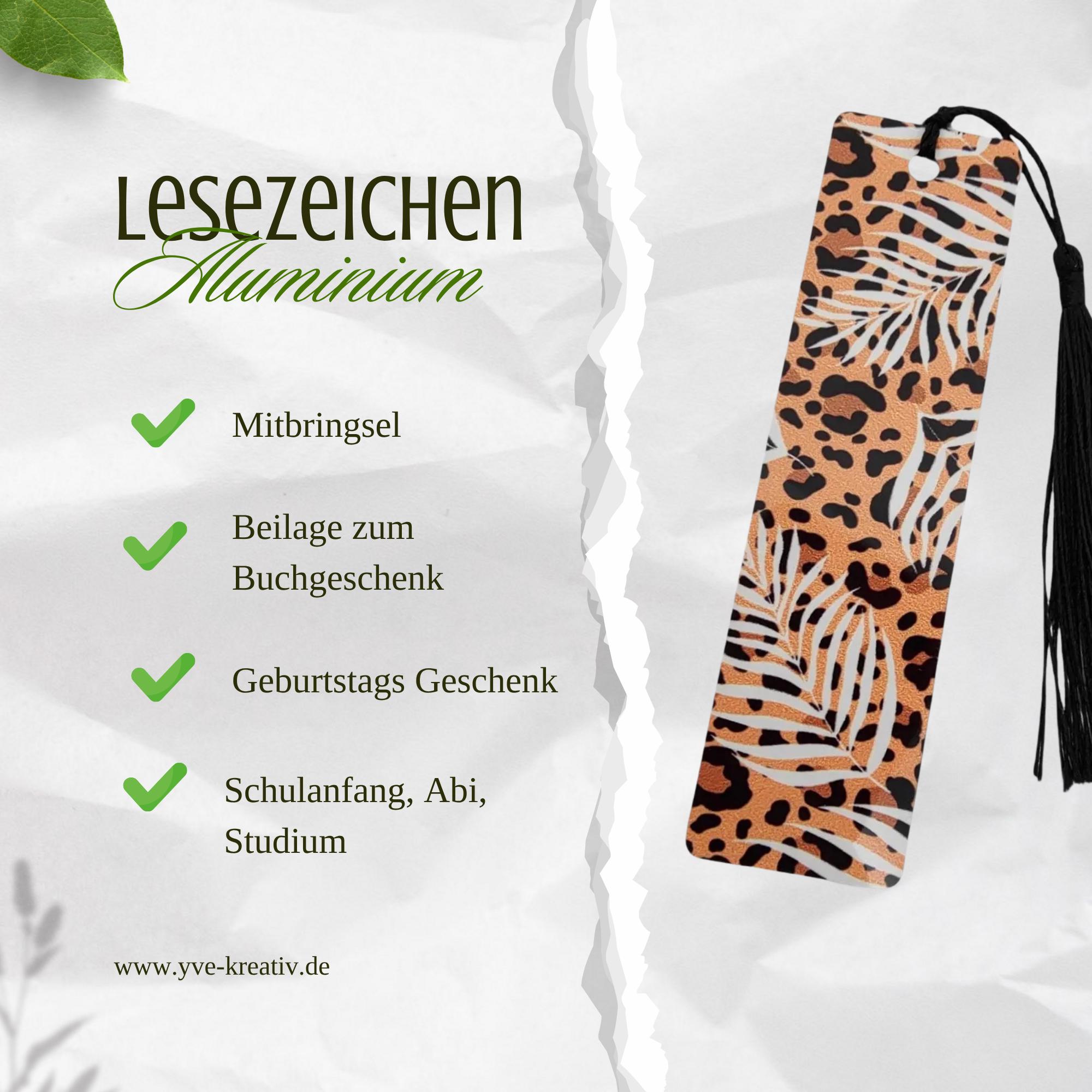 Lesezeichen aus Aluminium Animalprint Geschenk Geburtstag Mitbringsel Freundin Buchgeschenk Bookmark Leopard #LEALU Lesezeichen aus Aluminium Animalprint Geschenk Geburtstag Mitbringsel Freundin Buchgeschenk Bookmark Leopard #LEALU