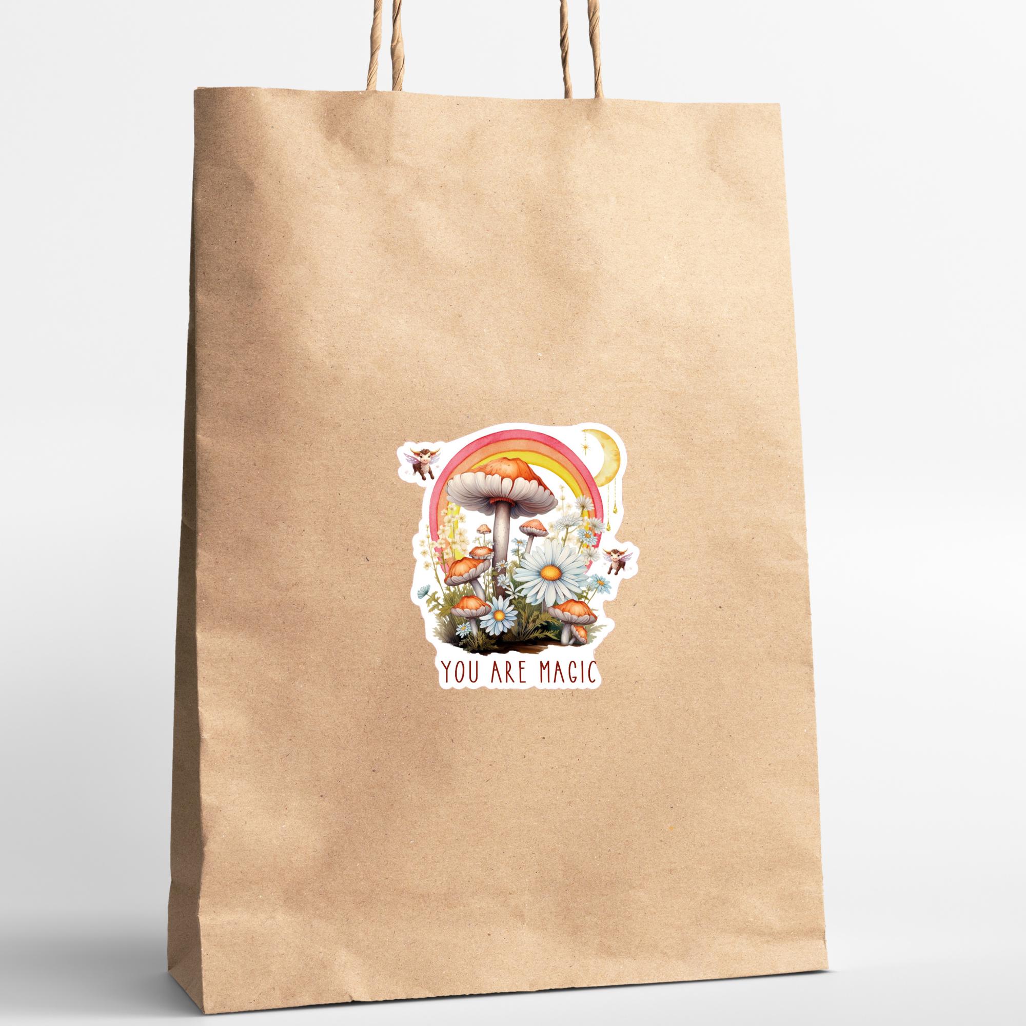 Kofferaufkleber, Geschenkaufkleber, Aufkleber Motivation, großer Pilze Sticker I zur Auswahl in Weiß oder Transparent  #SEG8