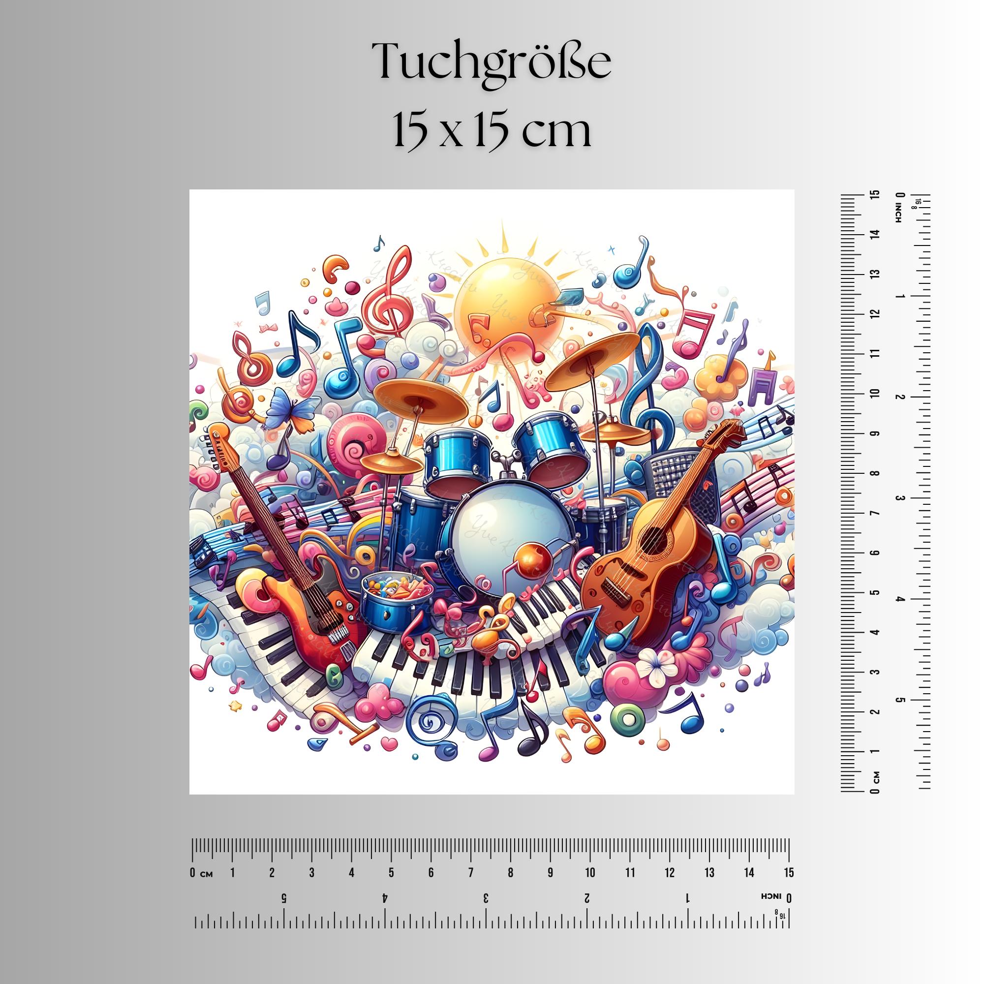 Brillenputztuch Welt der Musik bedrucktes Mikrofasertuch für Sonnenbrille Displays Handy Geschenk Musiker Mitbringsel Musiklehrer #MC18