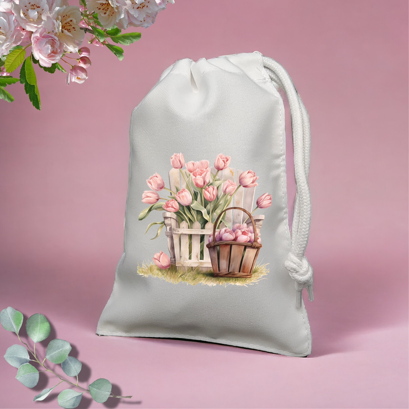 Geschenksäckchen, Blumengruß, Geschenkbeutel, Stoffsäckchen, Stofftasche, Stoffbeutel, Verpackung, Geschenkverpackung  #GSSUB