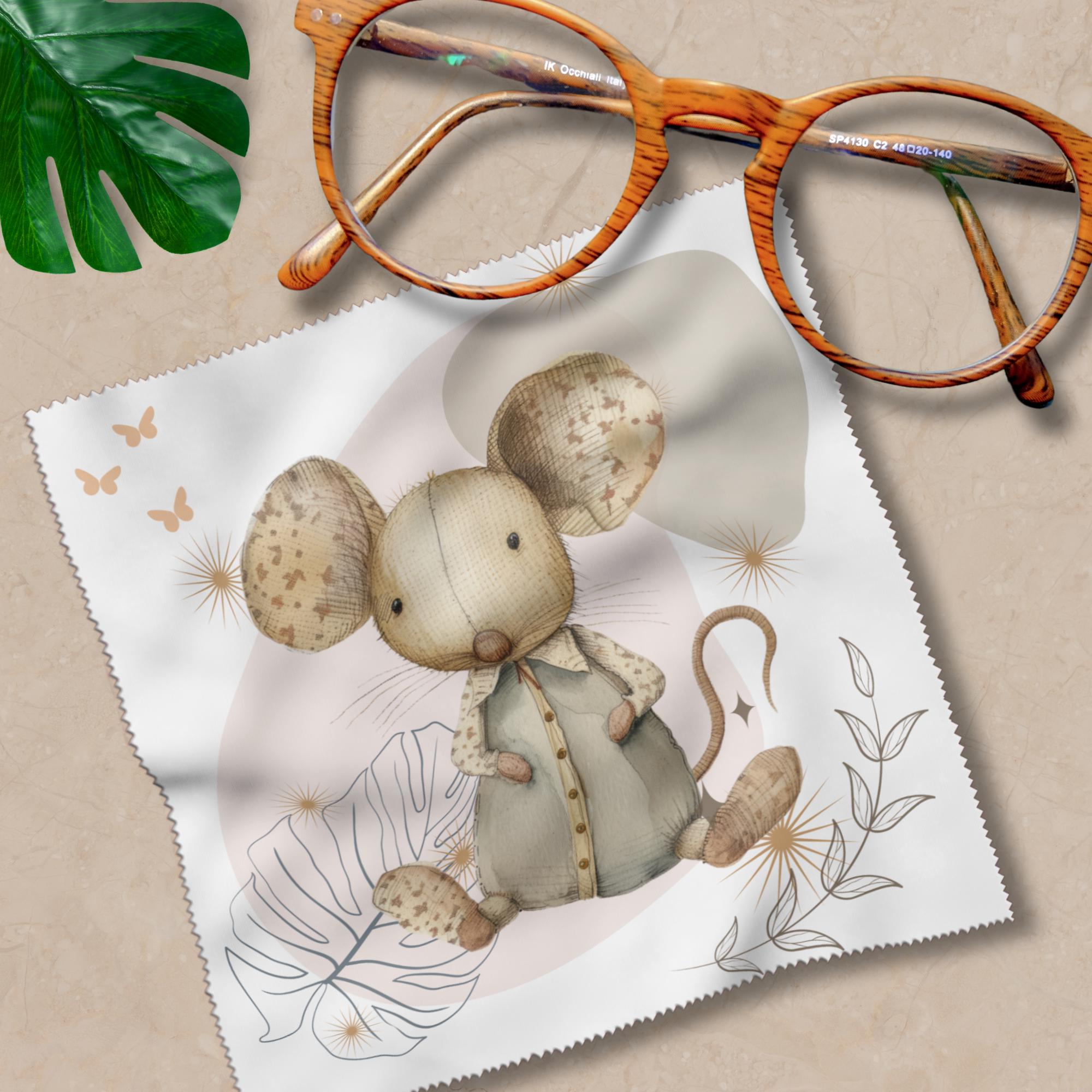 Brillenputztuch süße Maus Geschenk Geburtstag Mitbringsel Freundin bedrucktes Mikrofasertuch für Brille Sonnenbrille Displays #TI149
