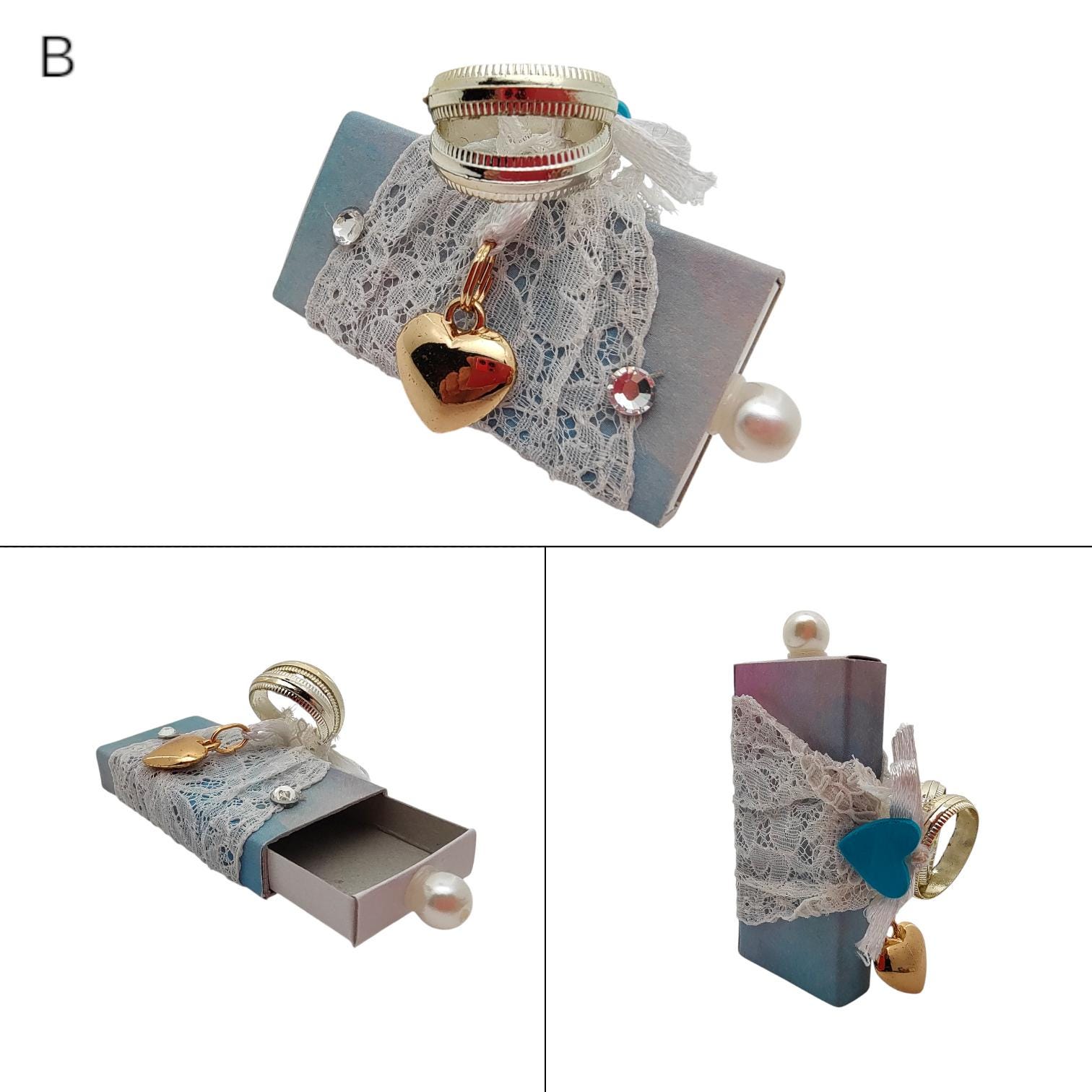 Geldgeschenk zur Hochzeit in einer Streichholzschachtel - Geschenkverpackung für Geld oder Schmuck, 5 Motive zur Auswahl #613961226