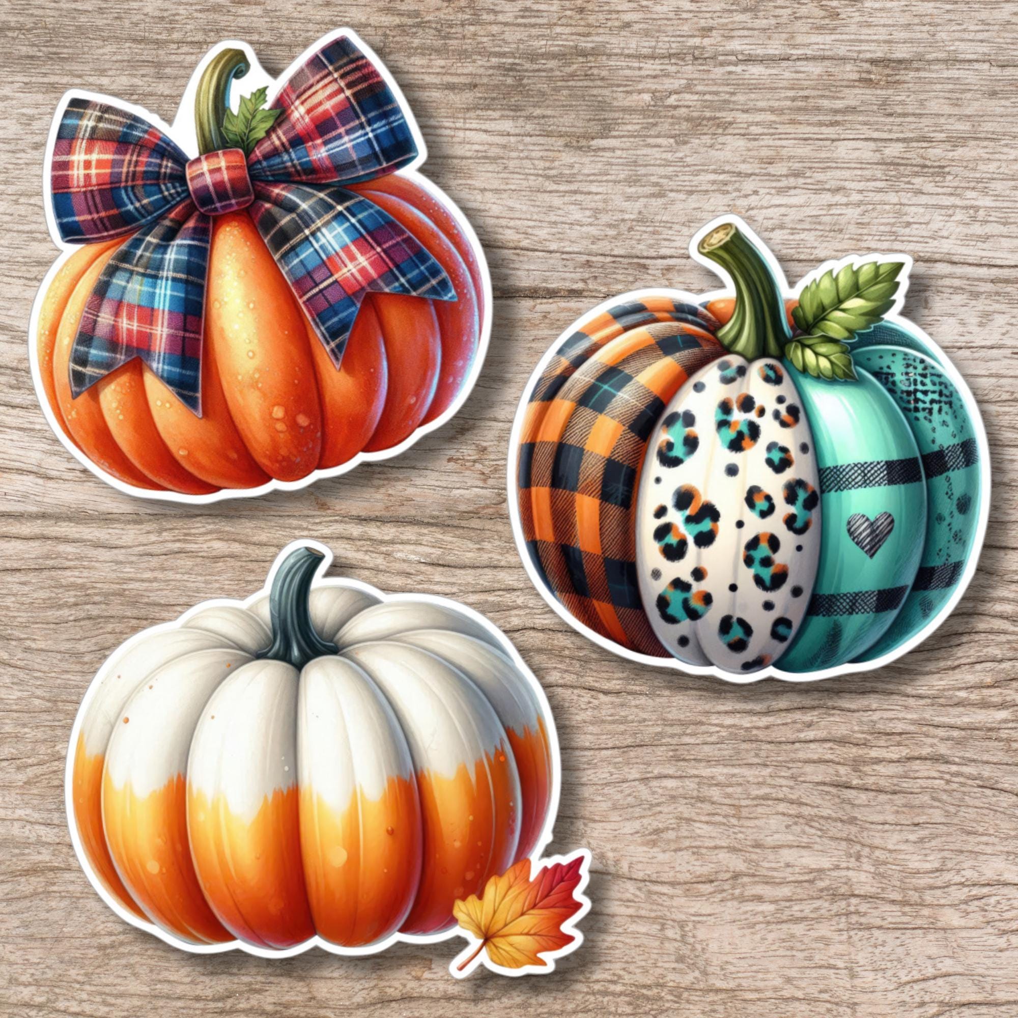 Kürbis Aufkleber Halloween Sticker großer Geschenkaufkleber Herbst Koffersticker - 3 Aufkleber zur Auswahl in Weiß oder Transparent  #SEG8