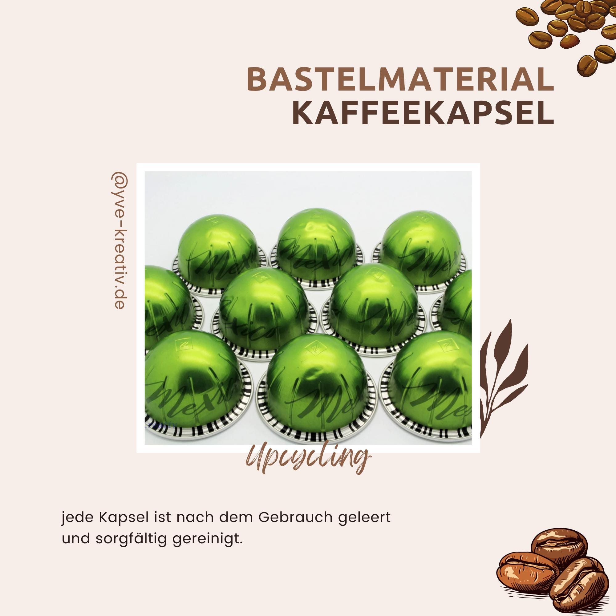 10 leere GROSSE Kaffeekapseln Farbe grün zum Basteln Gestalten Bastelmaterial DIY Schmuckherstellung Zubehör #KVS 10 leere GROSSE Kaffeekapseln Farbe grün zum Basteln Gestalten Bastelmaterial DIY Schmuckherstellung Zubehör #KVS