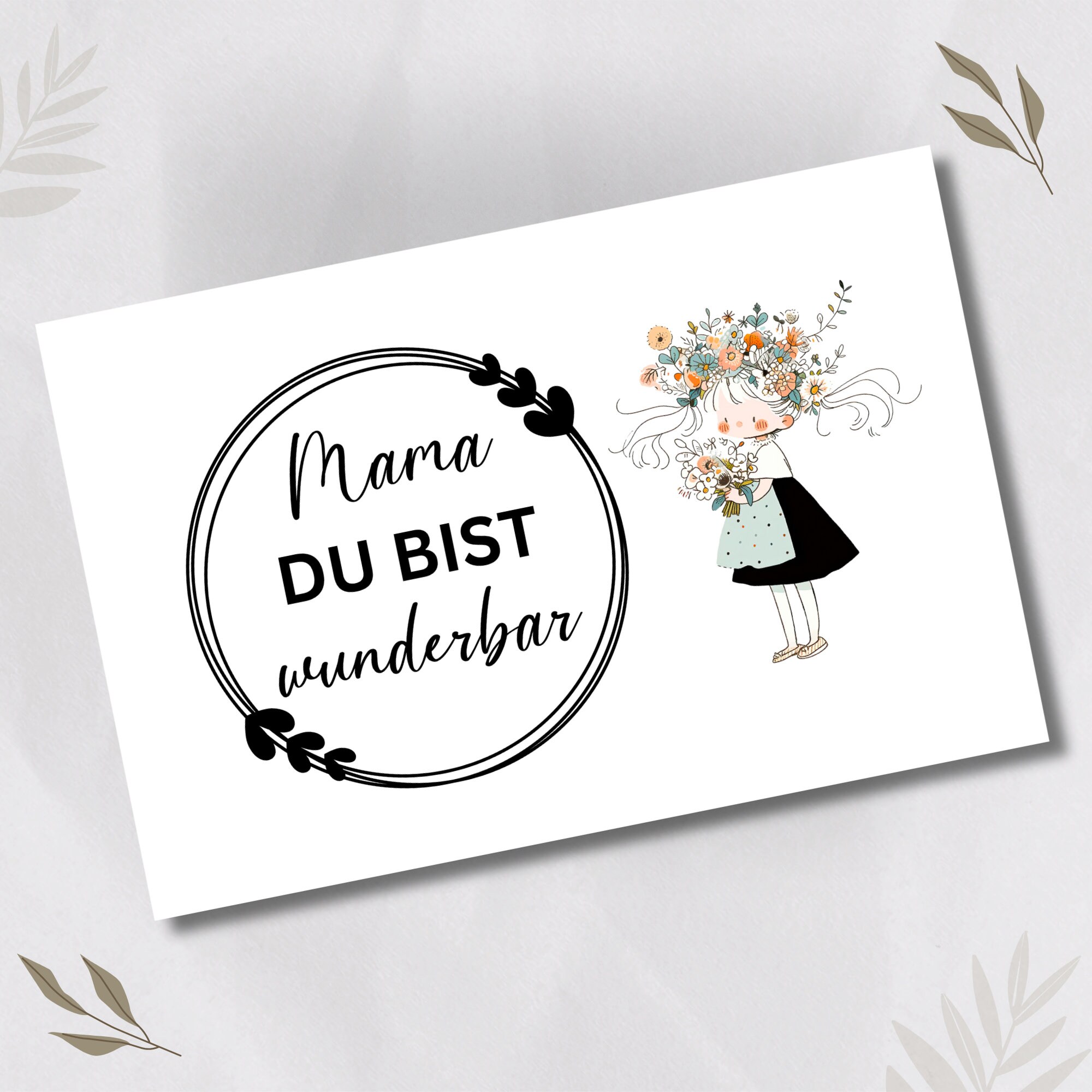 Postkarte, Grußkarte, Karte zum Muttertag, Muttertagskarte, Mama Karte, Grußkarte Muttertag, Geburtstag Mama