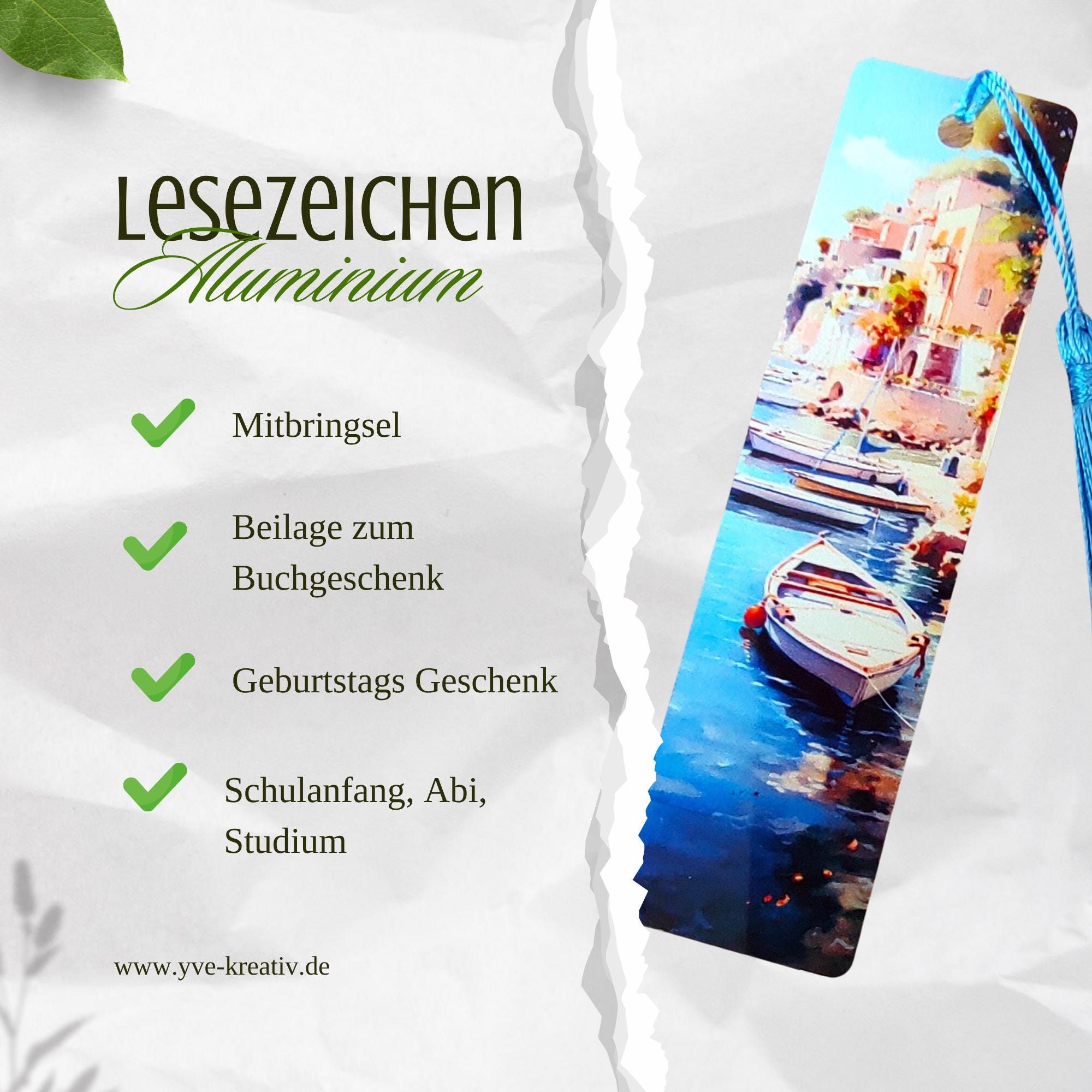 Lesezeichen aus Aluminium Geschenk Urlaub Gutschein Reise Maritim Mitbringsel Bücher Bookmark  #LEALU