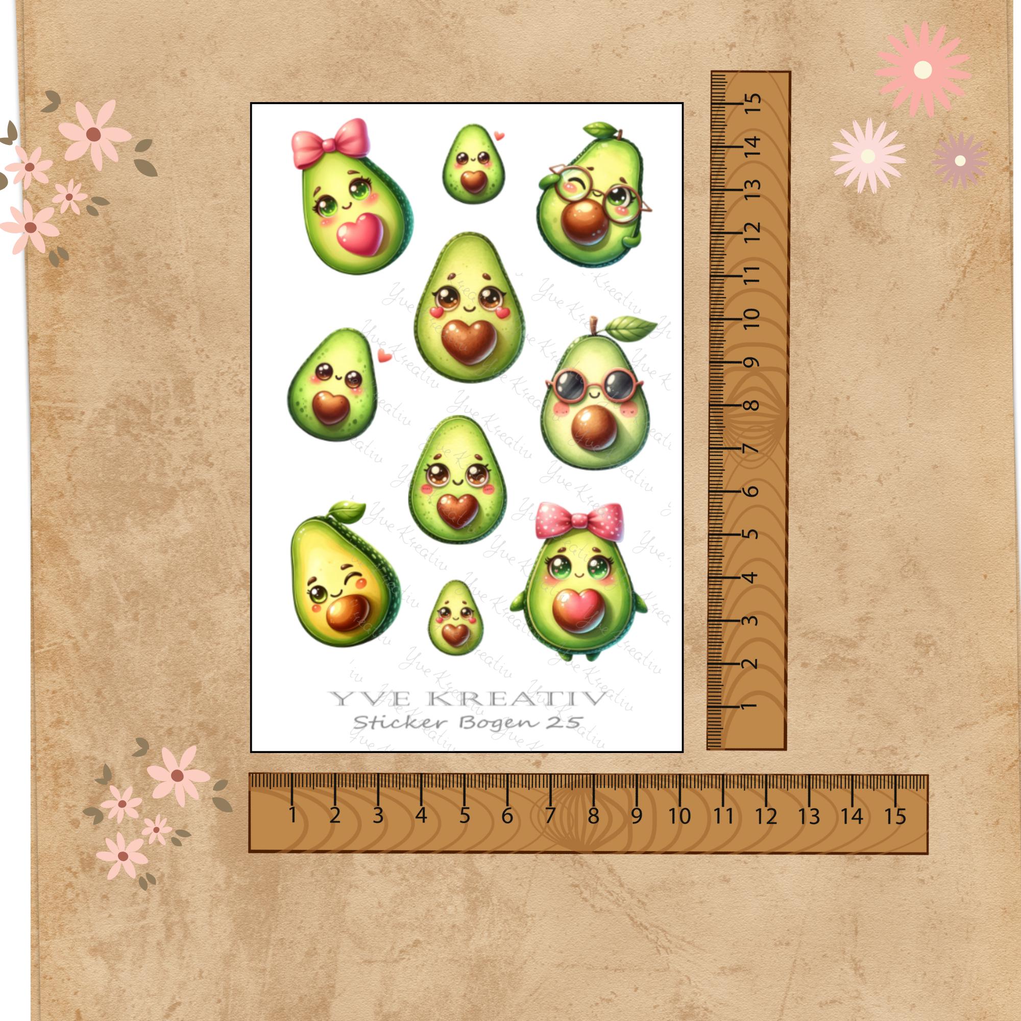 2 Stickerbogen SET lustige Avocado Aufkleber witzige Sticker | Sticker Set zur Auswahl in Weiß - Transparent - Matt - Glanz #SBA6 2 Stickerbogen SET lustige Avocado Aufkleber witzige Sticker | Sticker Set zur Auswahl in Weiß - Transparent - Matt - Glanz #SBA6