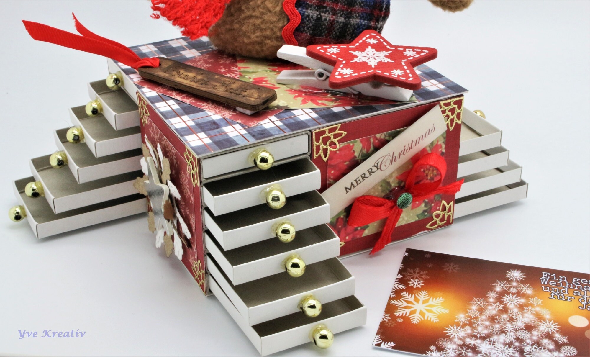 Adventskalender "Rentier" aus 24 Streichholzschachteln Tischdeko zu Weihnachten Adventskalender "Rentier" aus 24 Streichholzschachteln Tischdeko zu Weihnachten