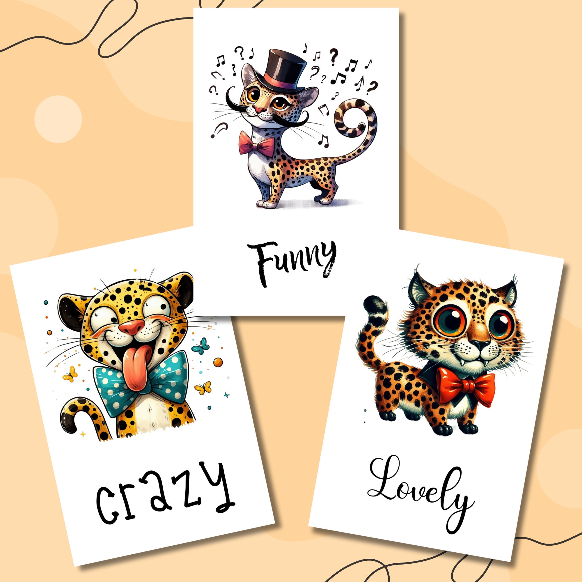 Postkarte, Grußkarte, Karte zum Geburtstag I Crazy, Funny, Lovely I Leopard