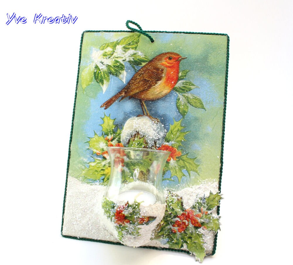 Wandbild mit Teelicht "Winter"