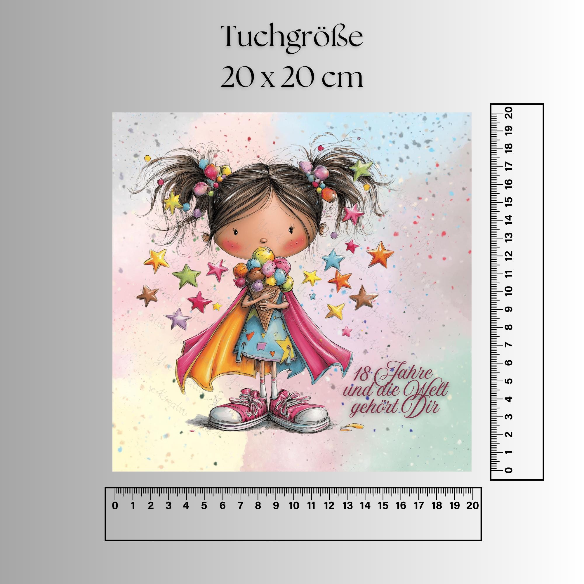 Brillenputztuch 18. Geburtstag Mädchen bedrucktes Mikrofasertuch für Brille Sonnenbrille Displays Handyputztuch Brillentuch Mikrofaser #AL86