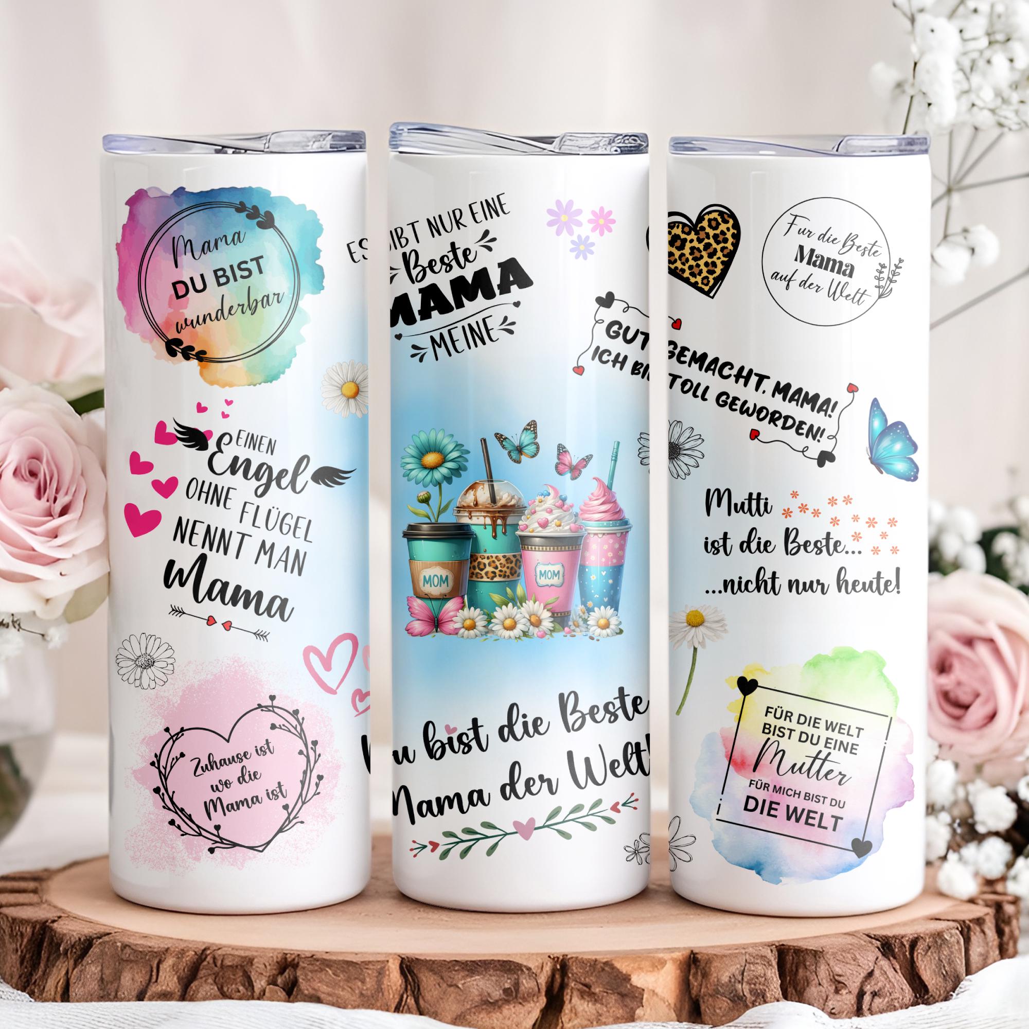 Thermobecher 500ml | Tumbler mit individuellem Druck | Kaffeebecher für unterwegs | Geschenk für Mama, Muttertag, Geburtstag #TUSU