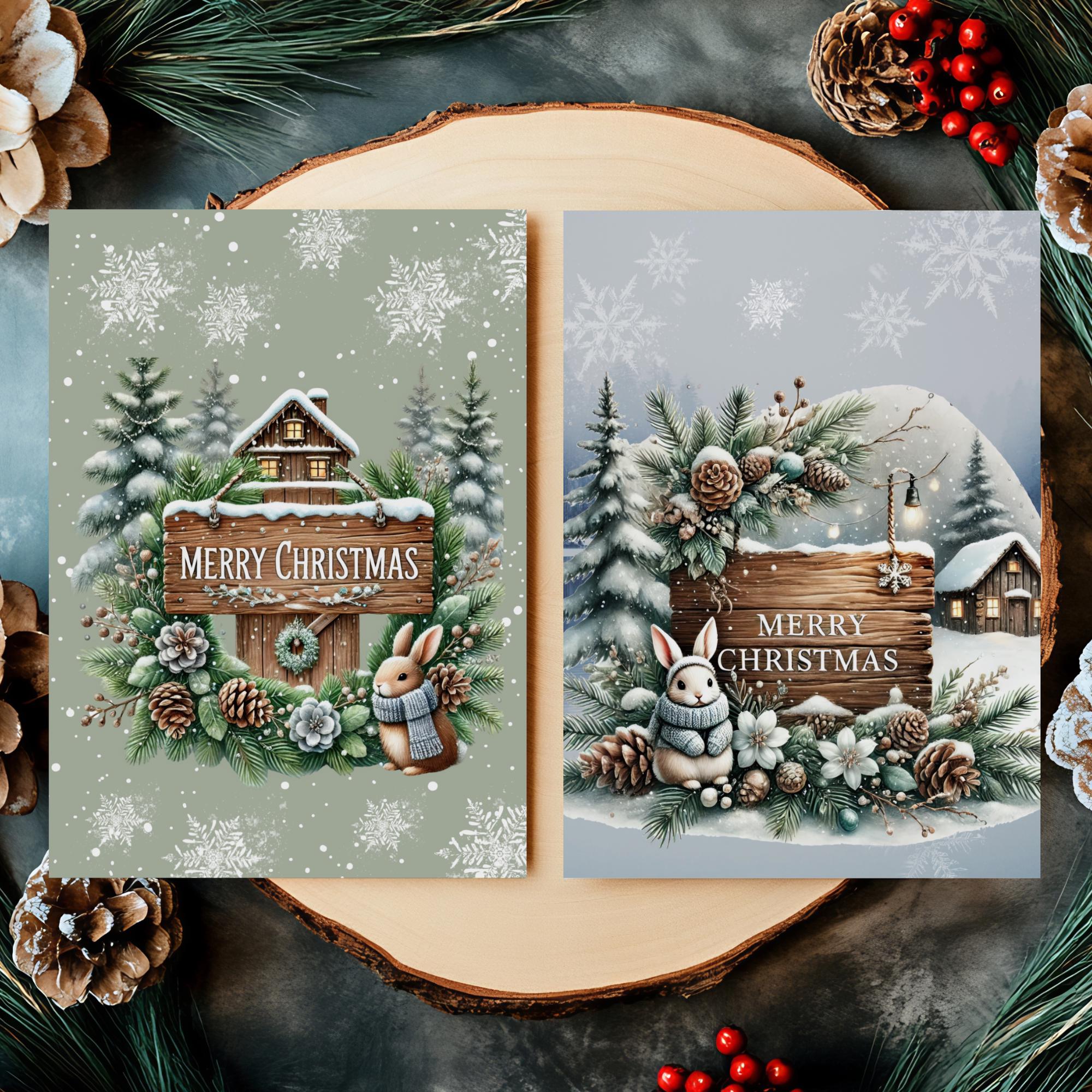 Weihnachtskarte, 2 Kartenmotive zur Auswahl, Postkarte, Grußkarte, Geschenkkarte, Weihnachtsgruß  #PHO