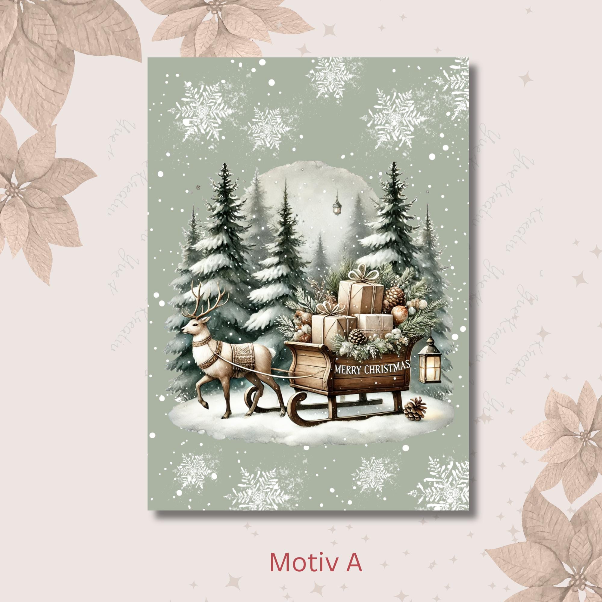 Weihnachtskarte, 2 Kartenmotive zur Auswahl, Postkarte, Grußkarte, Geschenkkarte, Weihnachtsgruß  #PHO