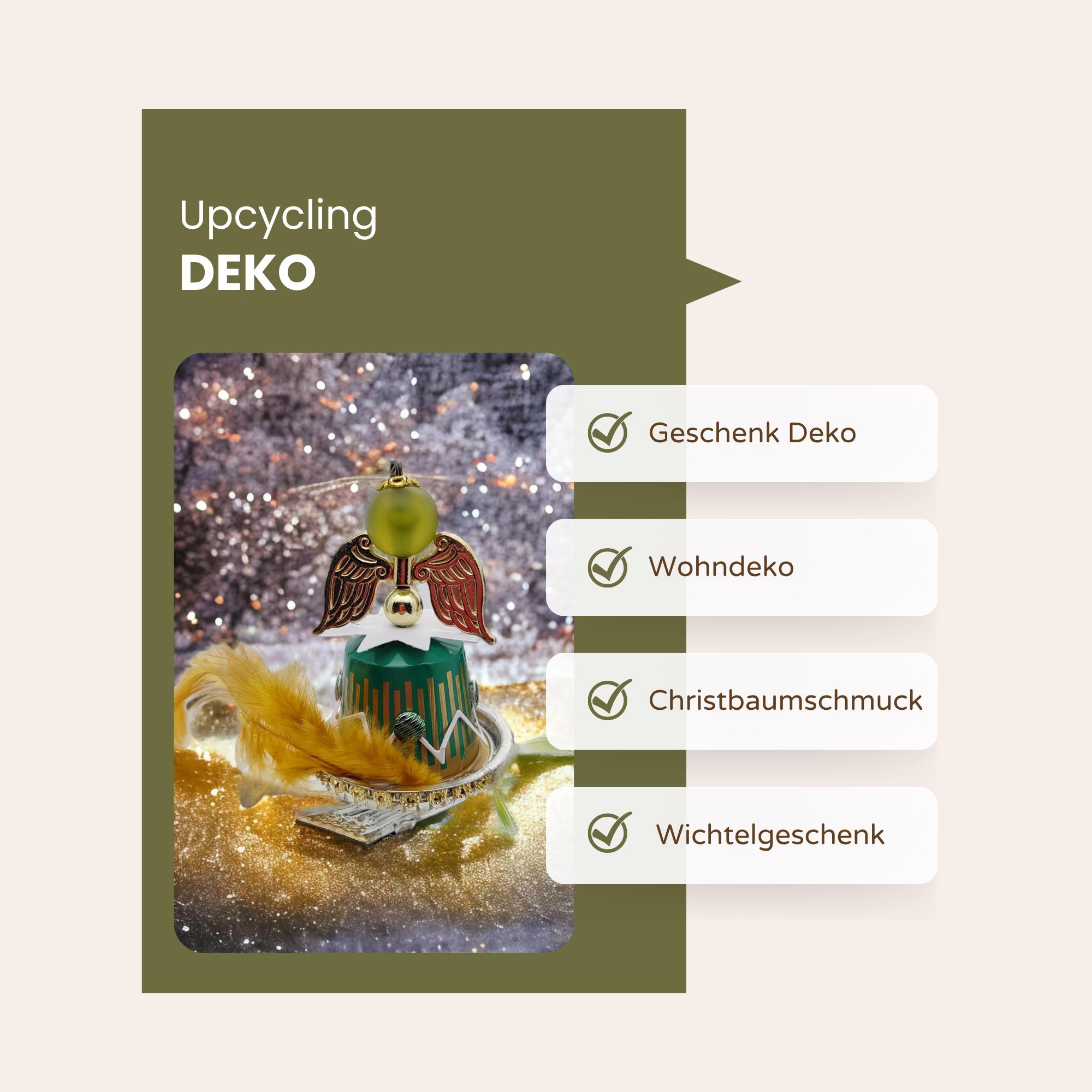 Engel aus Kaffeekapseln Christbaumkugel Upcycling Weihnachtskugel besonderer Weihnachtsdeko auf Metallklammer Christbaumclip  #1108759228