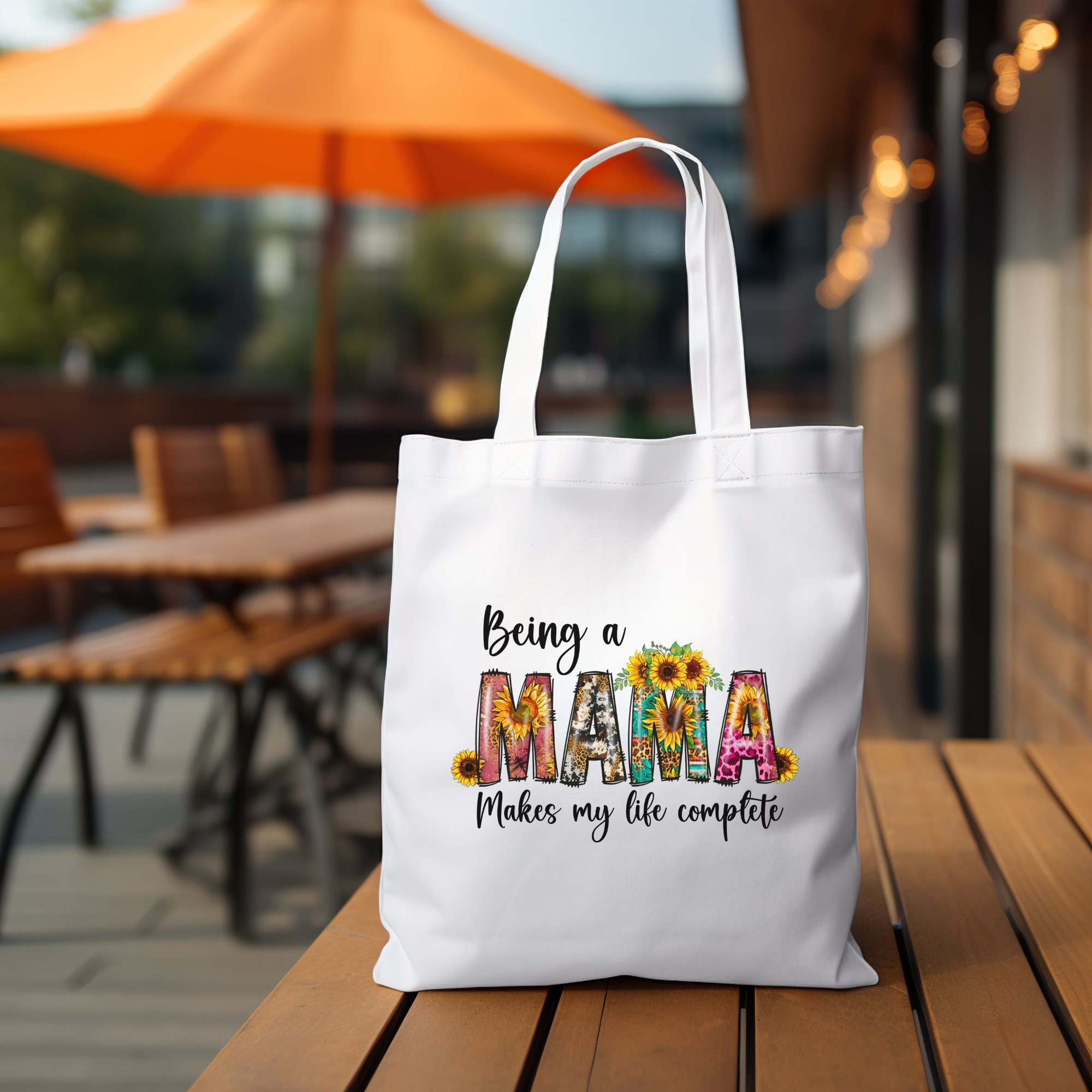 Stofftasche, Stoffbeutel, Einkaufstasche, Tasche, zum Muttertag, Geburtstag für Mama, in Weiß oder Beige  #STSUB