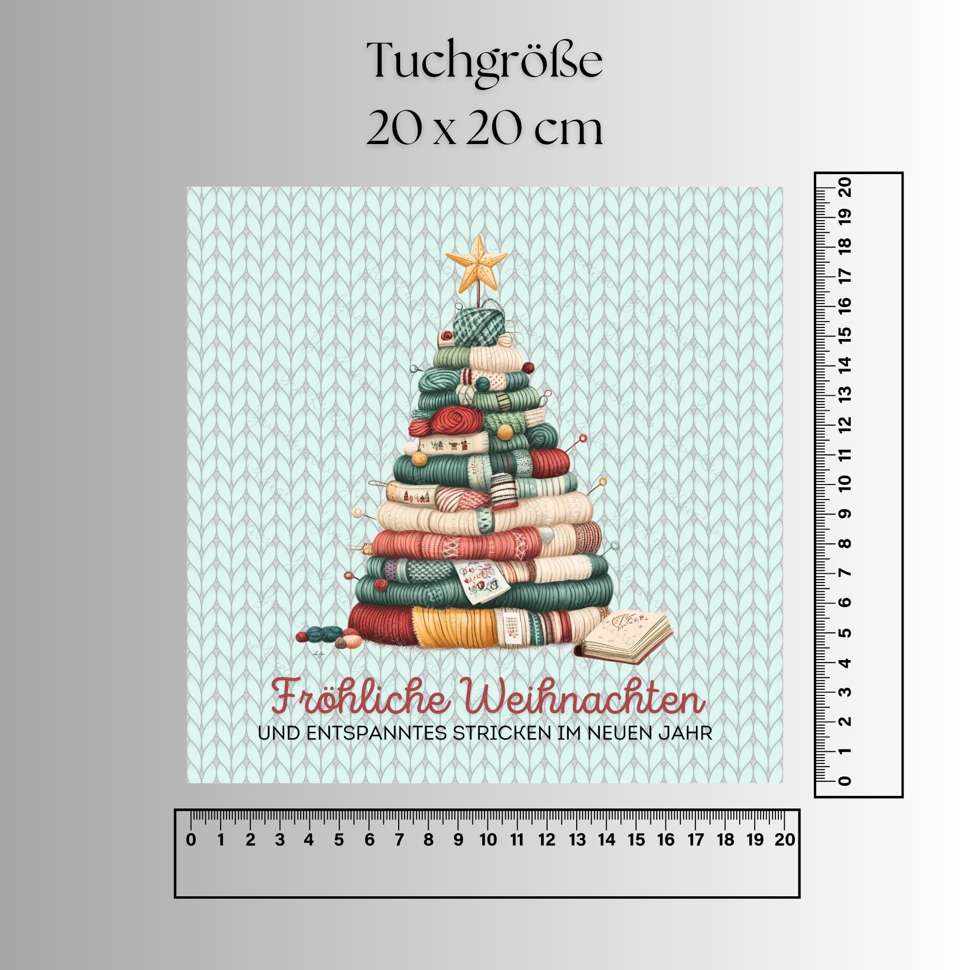 Brillenputztuch Tannenbaum Weihnachten Wichtelgeschenk Stricken Geschenk bedrucktes Mikrofasertuch für Brillen Display Handy #WE14