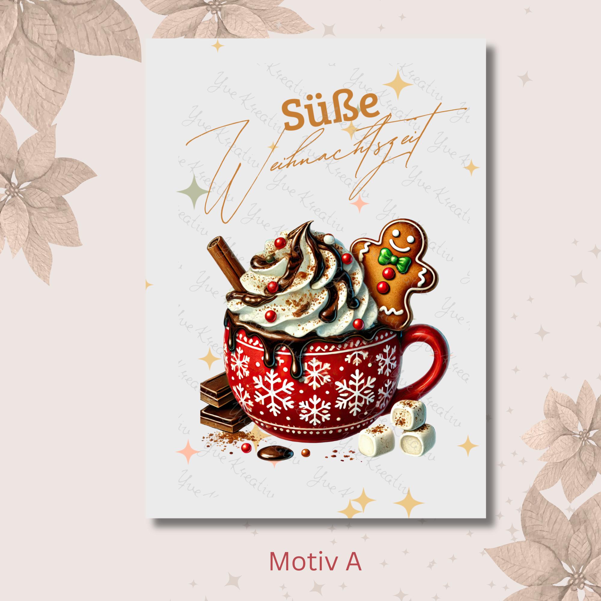 Postkarte ,Weihnachtskarte, Grußkarte 3 Kartenmotive zur Auswahl, Geschenkkarte, Weihnachtsgruß  #PHO