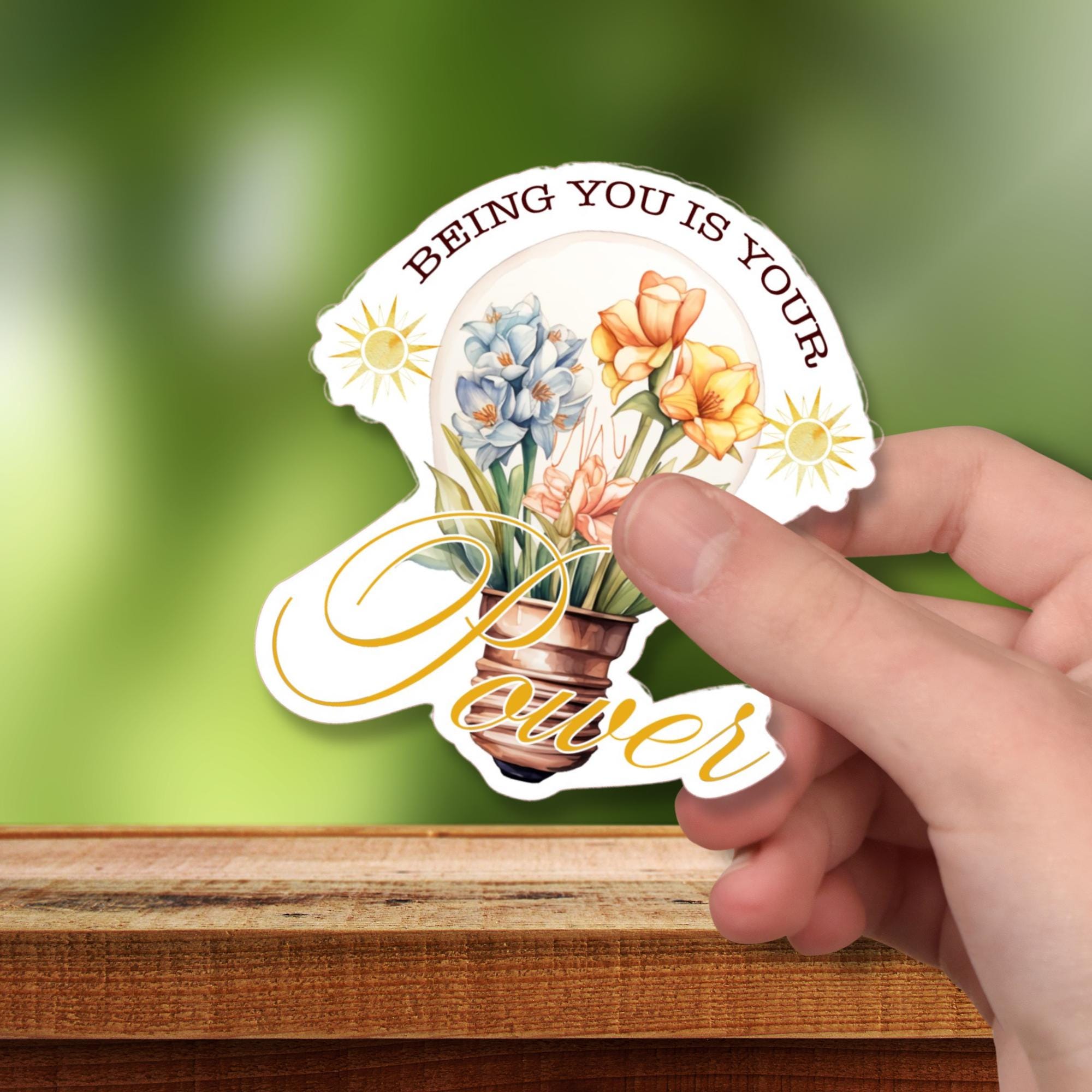 Kofferaufkleber, Geschenkaufkleber, Aufkleber Motivation, großer Blumen Sticker I zur Auswahl in Weiß oder Transparent  #SEG8
