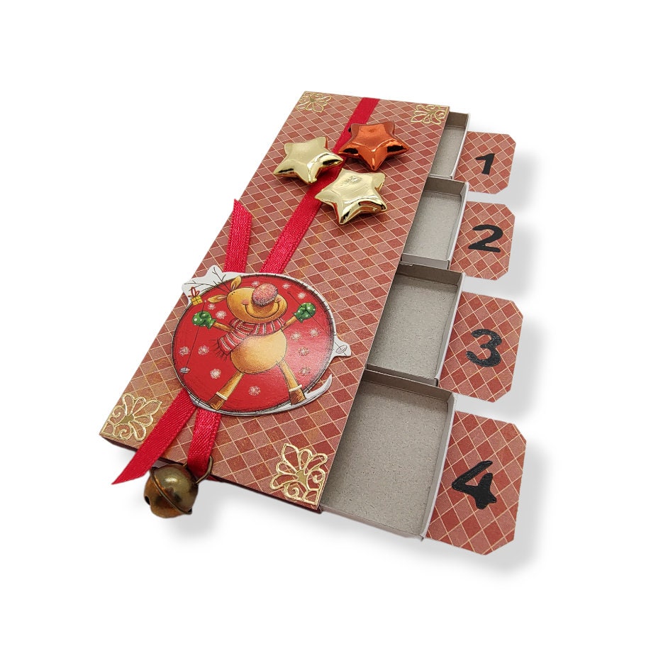 Adventskalender zum Befüllen aus 4 Streichholzschachteln