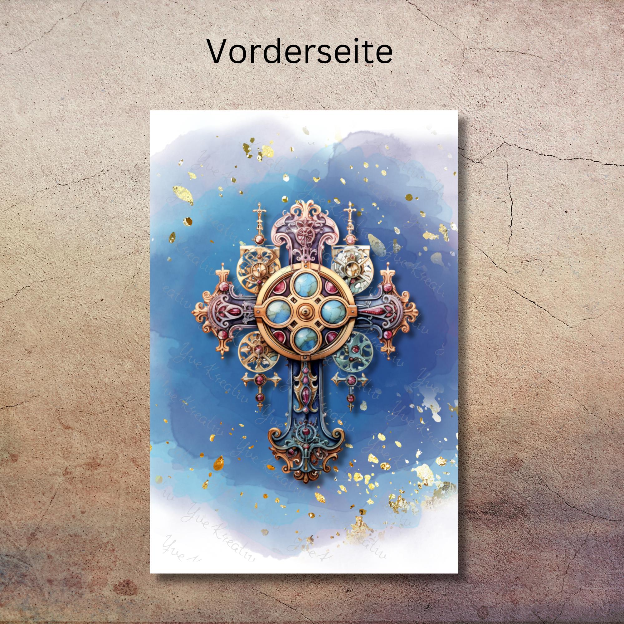 Karte zur Kommunion Konfirmation Firmung Postkarte Grußkarte Geschenkkarte auf DIN A6 Karte mit Glanzoberfläche #PHO