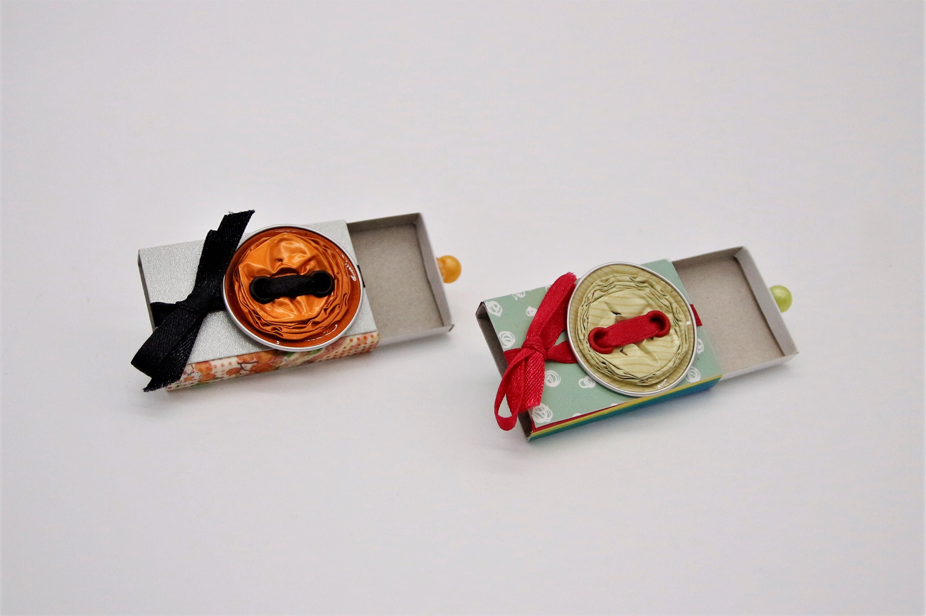 2 Kleine Schachteln, verzierte Streichholzschachtel als originelle Geschenkverpackung für Geld, Gutscheine und mehr