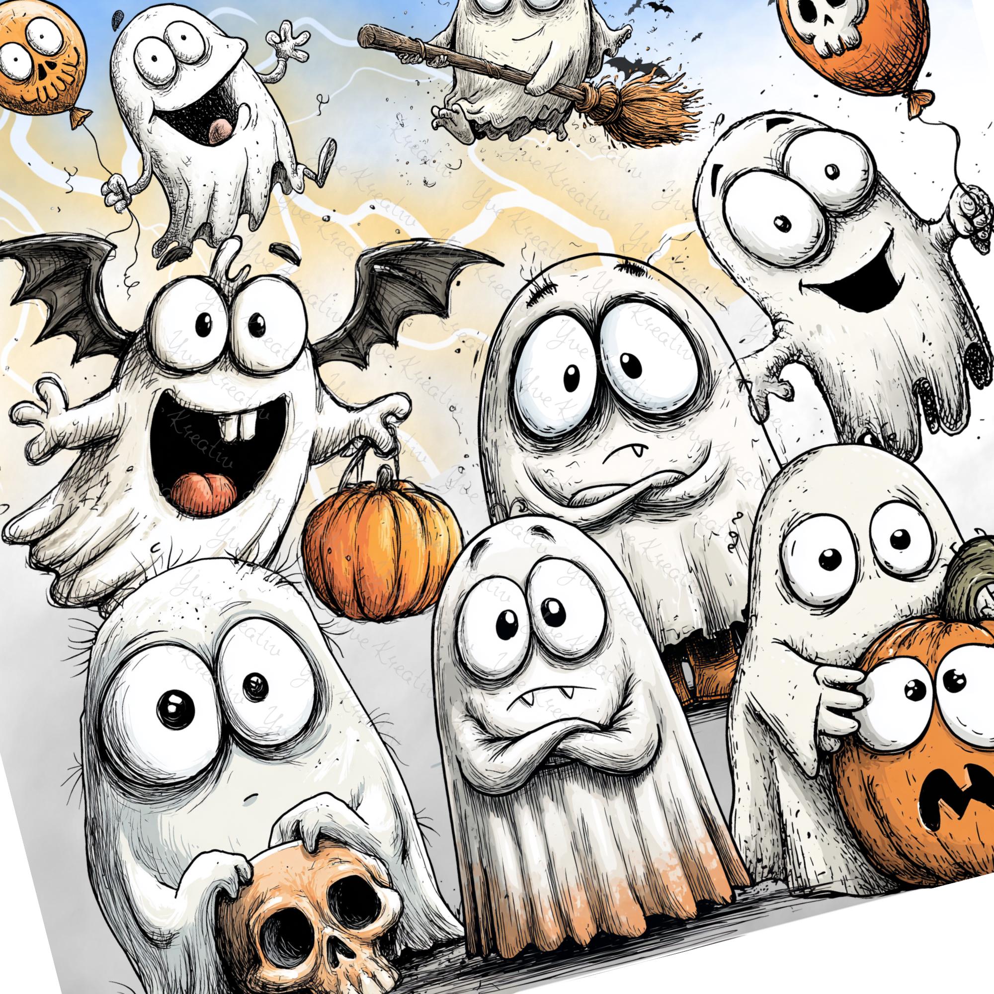 Brillenputztuch Halloween Geist bedrucktes Mikrofasertuch für Sonnenbrille Displays Handy Grusel Geschenk süßes oder Saures Mitbringsel #SA8