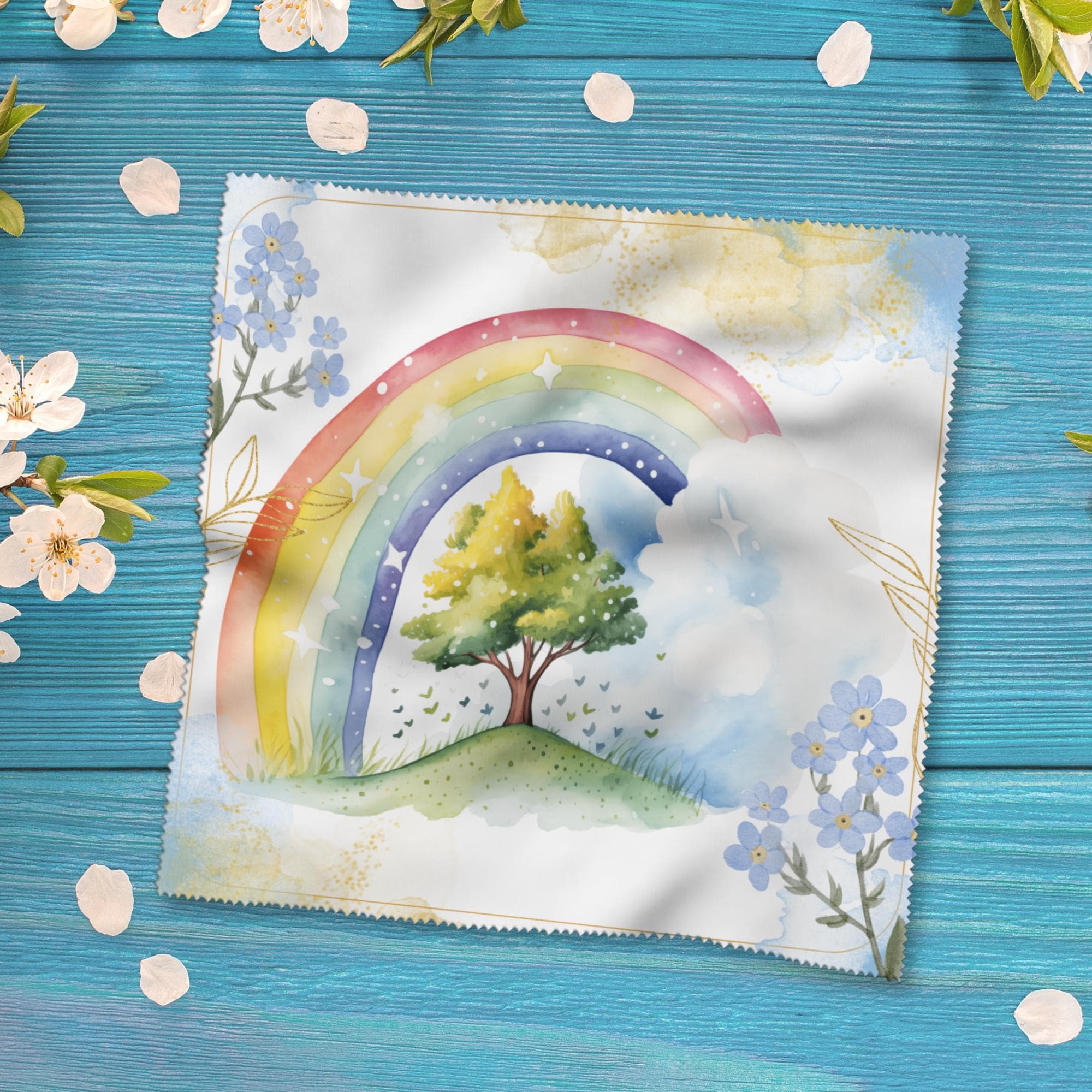 Brillenputztuch Regenbogen bedrucktes Mikrofasertuch für Brillen Displays Mitbringsel Freundin Geschenkidee Mama Geschenk  #MO20