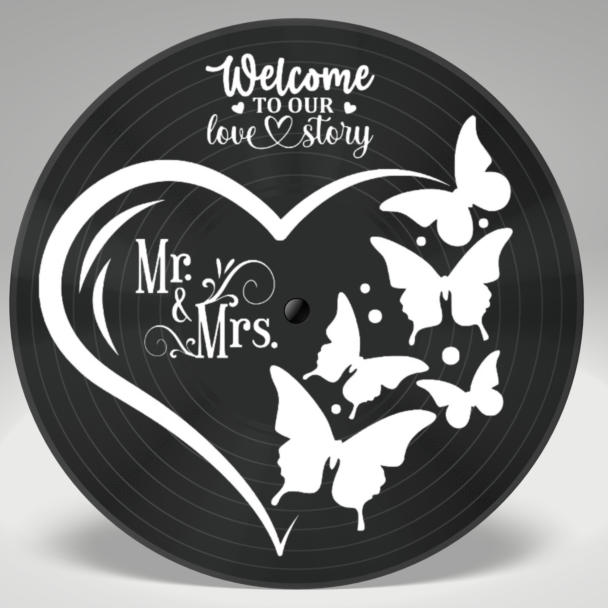 Vinyl Schallplatte ECHTE alte LP - aus Alt mach Neu - Wand Kunst Bild Dekoration Geschenk zur Hochzeit Verlobung