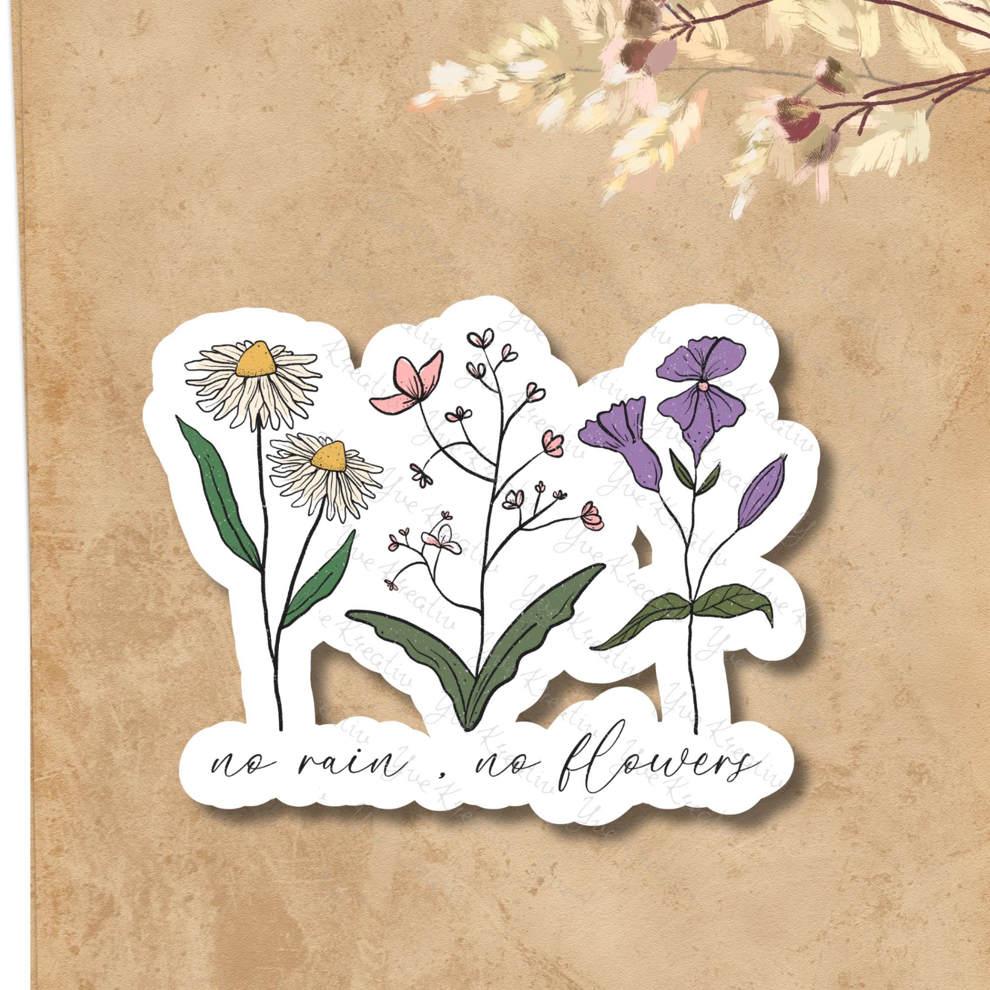 Kofferaufkleber, Geschenkaufkleber, Aufkleber Motivation, großer Blumen Sticker I zur Auswahl in Weiß oder Transparent  #SEG8