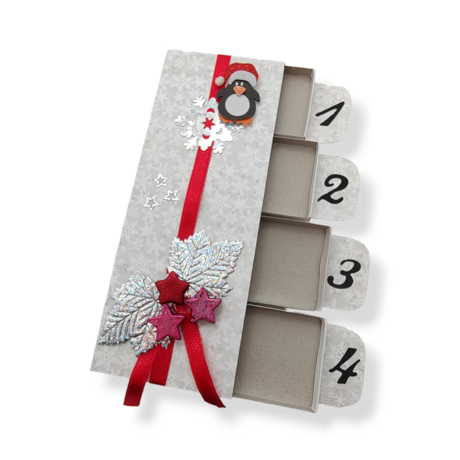 Adventskalender zum Befüllen aus 4 Streichholzschachteln